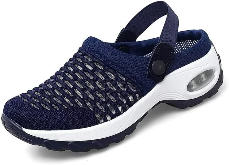 صندل ورزشی زنانه زونکاسن با رویه توری تنفسی و کفی هوا مناسب پیاده روی در فضای باز و ساحل، آبی تیره، سایز 7.5