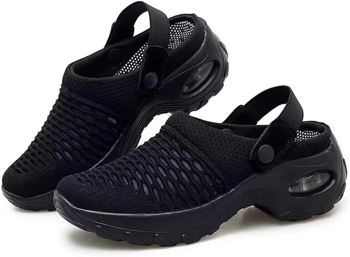 صندل ورزشی زنانه زونکاسن با رویه مشبک و زیره هوا، مناسب پیاده روی، ساحل و تعطیلات، مشکی، سایز 6