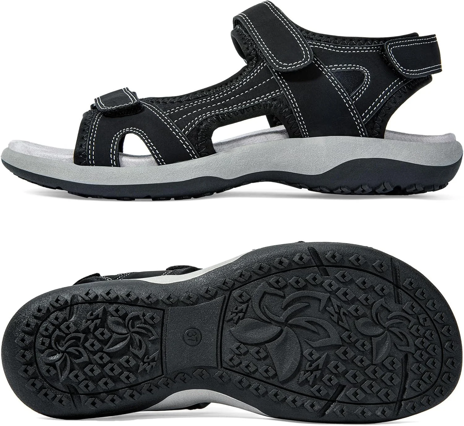 صندل های ورزشی راحت زنانه Zelaprox با پشتیبانی از قوس پا، مناسب پیاده روی و استفاده روزمره در تابستان، دارای 3 بند چسبی قابل تنظیم