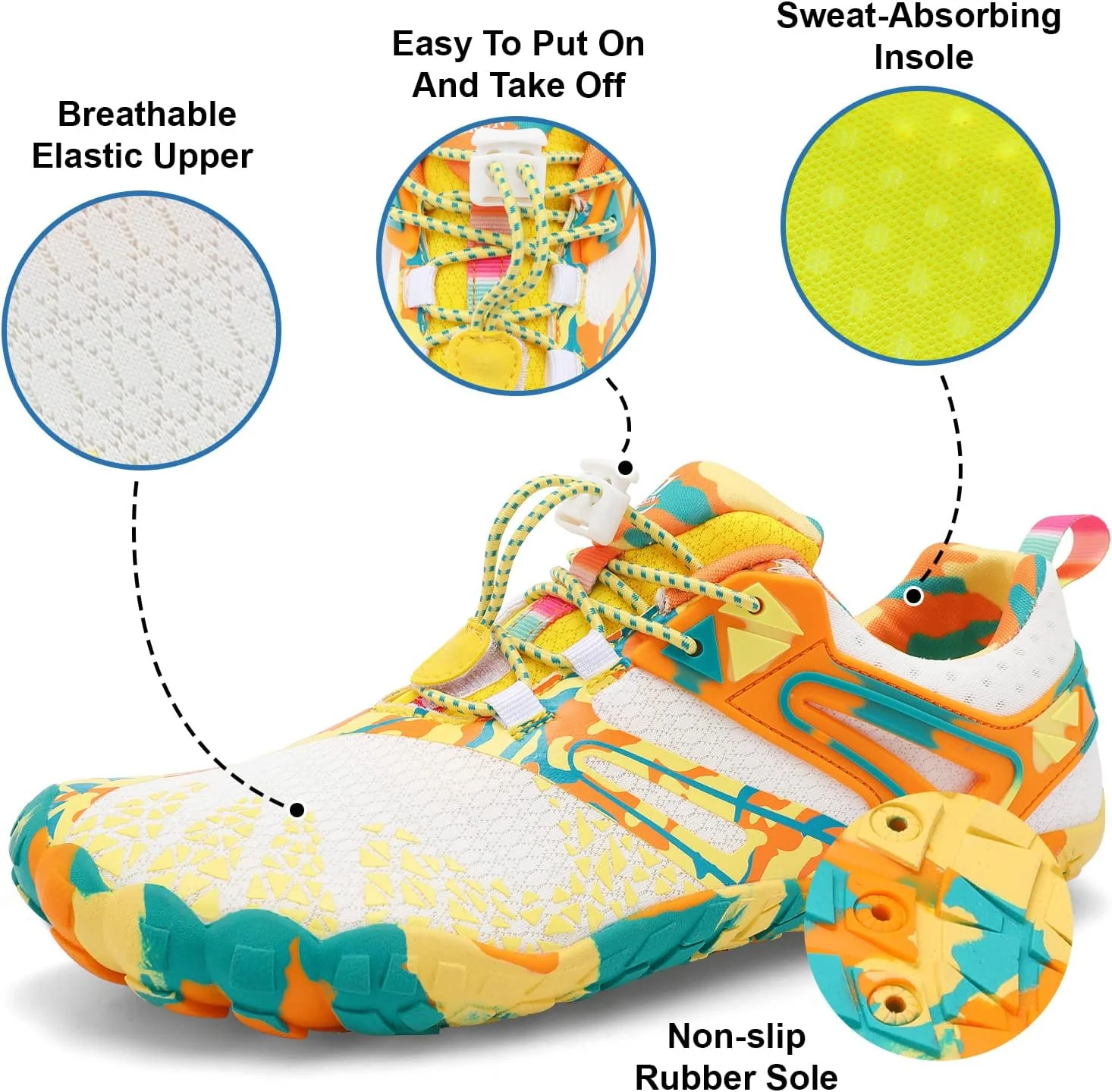 کفش ورزشی آبی زنانه و مردانه XIHALOOK مناسب پیاده روی، ساحل، قایقرانی، موج سواری و تمرینات - خشک شوندگی سریع