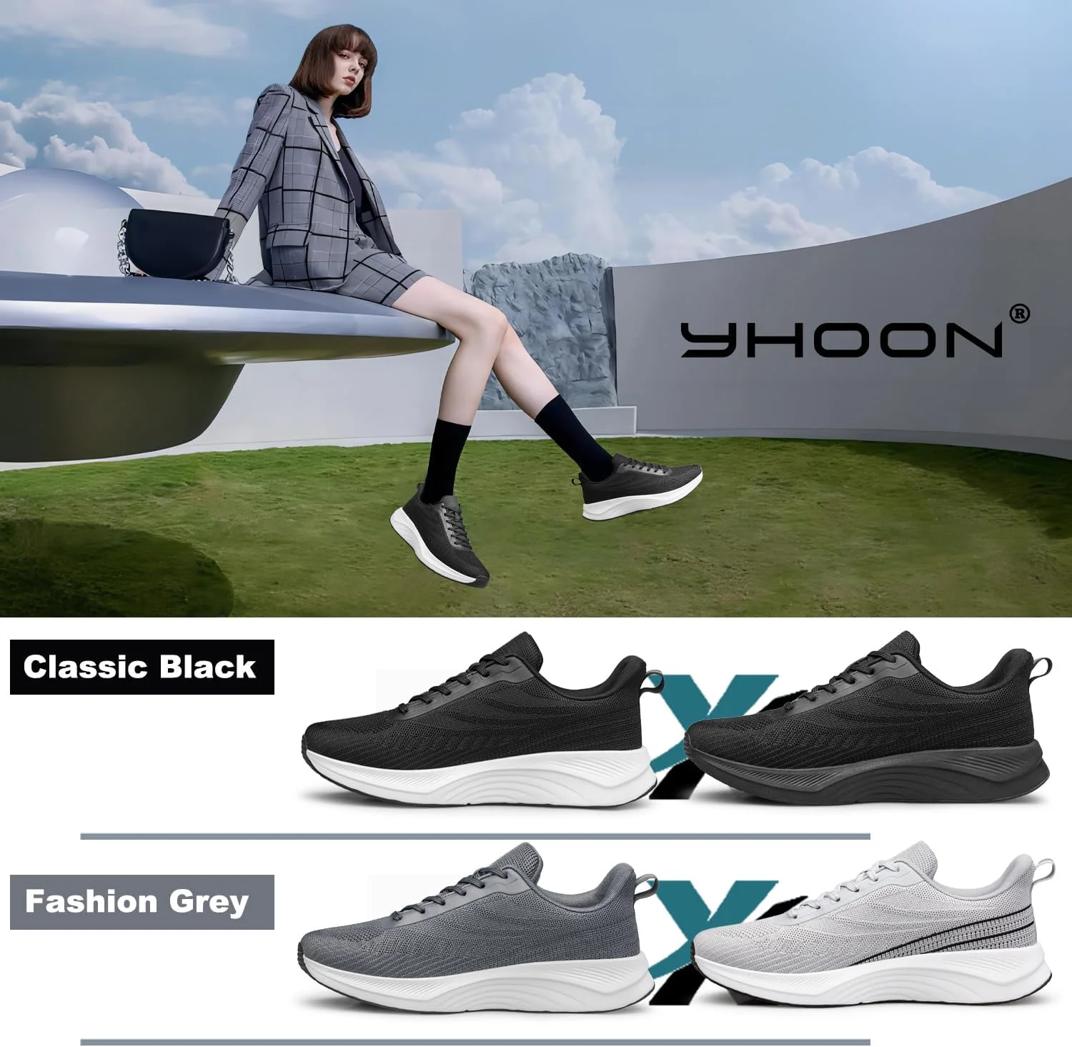 کفش ورزشی زنانه یوهون، مناسب پیاده روی، دویدن، باشگاه و تردمیل، سبک و راحت