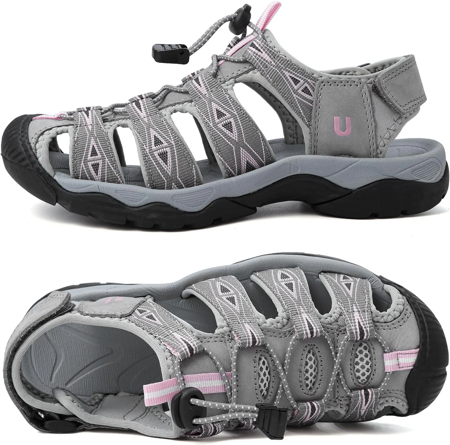 صندل ورزشی زنانه YASOWIN، صندل پیاده روی تابستانی با پنجه بسته، صندل ورزشی و پیاده روی سبک وزن و راحت مناسب ساحل و آب