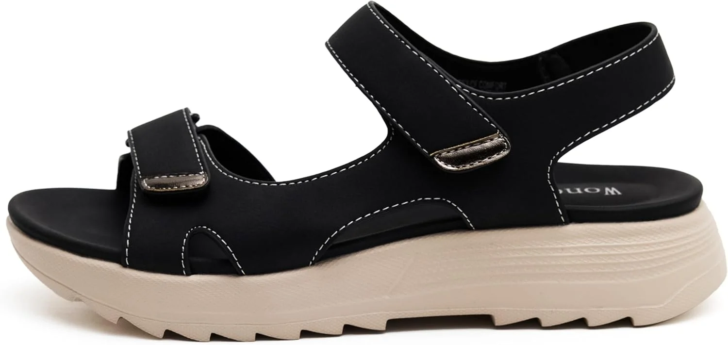 صندل پیاده روی زنانه واندامو، صندل های ورزشی سبک وزن و راحت در فضای باز با پشتیبانی از قوس پا، کفش های پیاده روی ورزشی تابستانی برای تعطیلات ساحلی