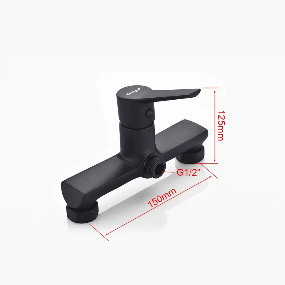 Ibergrif M12026B Arial - شیر مخلوط حمام-دوش تک اهرمی، ست شیر حمام، کروم، مشکی Ibergrif M12026B Arial - شیر مخلوط حمام-دوش تک اهرمی، ست شیر حمام، کروم، مشکی