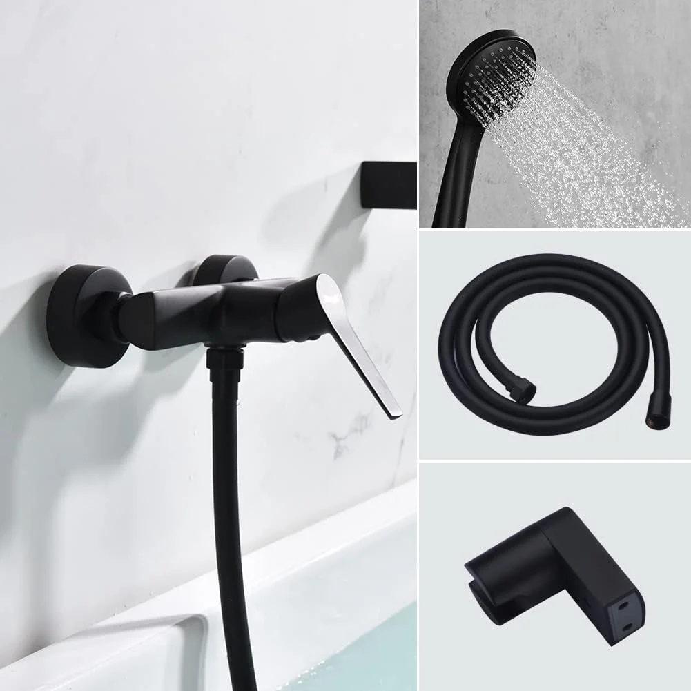 Ibergrif M12026B Arial - شیر مخلوط حمام-دوش تک اهرمی، ست شیر حمام، کروم، مشکی Ibergrif M12026B Arial - شیر مخلوط حمام-دوش تک اهرمی، ست شیر حمام، کروم، مشکی