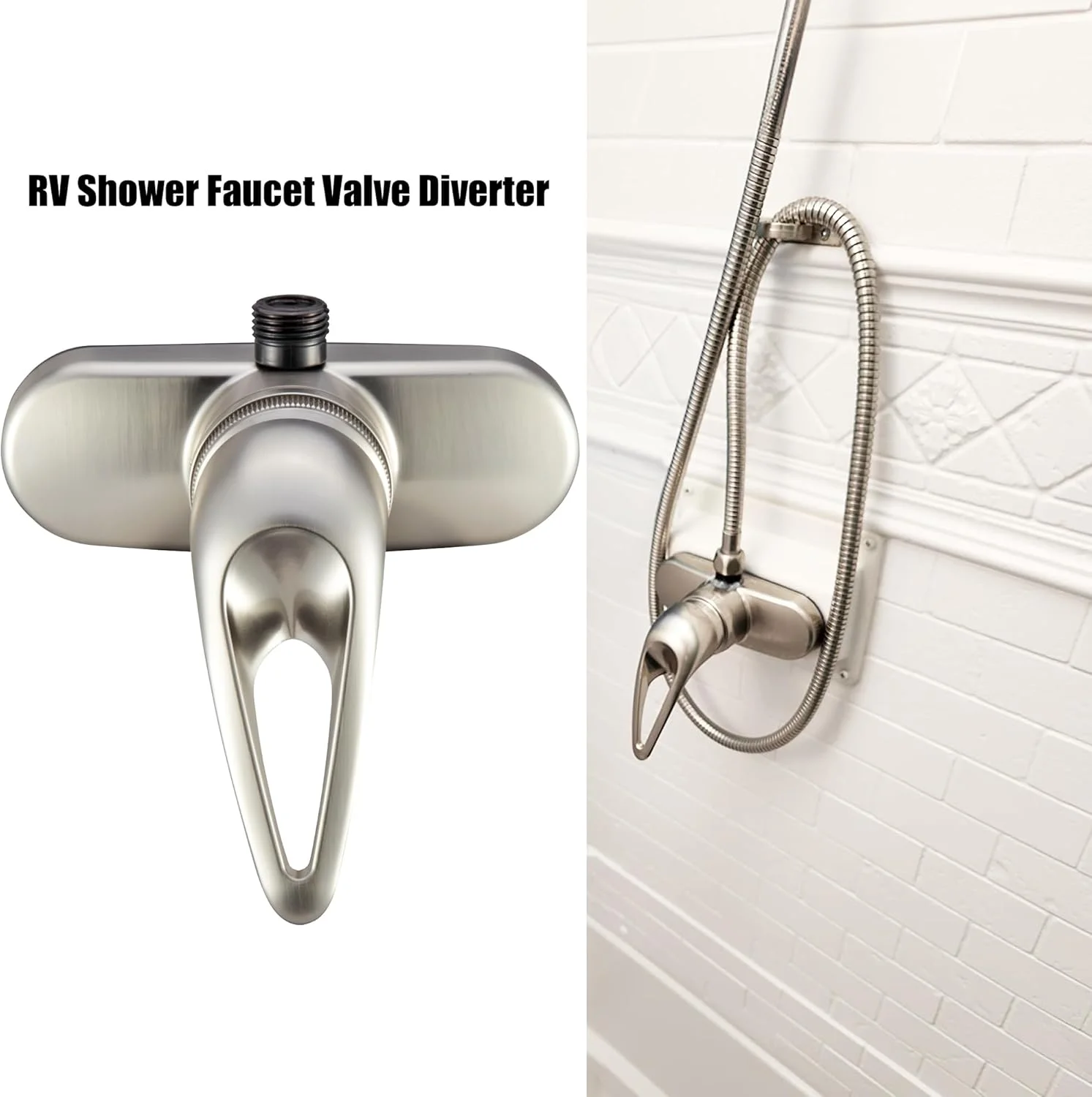 شیر دوش اهرمی تک اهرمی Dura Faucet RV - مناسب برای: وسیله نقلیه تفریحی، موتور هوم، تریلر مسافرتی، کمپر، چرخ پنجم (5)، یدک کش (نیکل ساتن برس خورده)