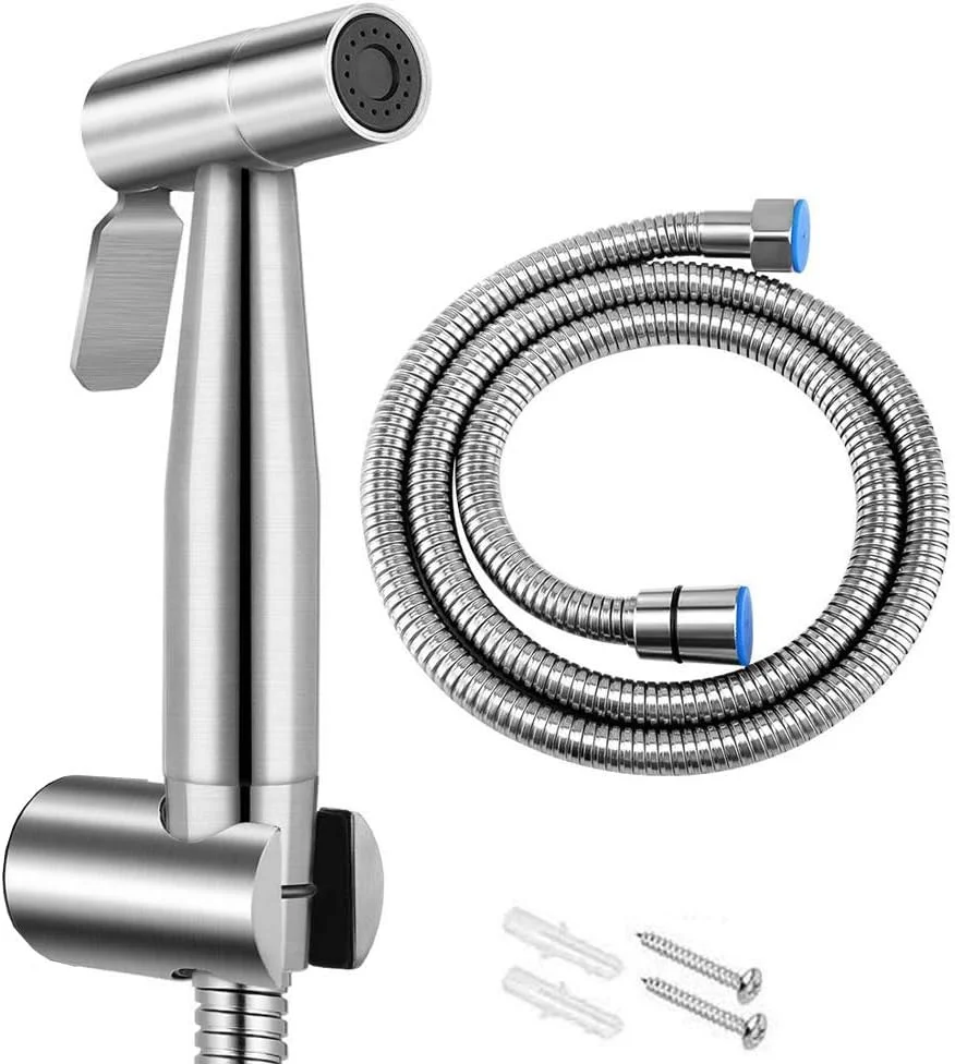 اسپری بهداشتی توالت دوش حمام استیل ضد زنگ گرید 304 DOCOSS، مقاوم با شلنگ انعطاف پذیر 1.2 متری، شیر آب پاش برای لوازم جانبی حمام (نقره ای) اسپری بهداشتی توالت دوش حمام استیل ضد زنگ گرید 304 DOCOSS، مقاوم با شلنگ انعطاف پذیر 1.2 متری، شیر آب پاش برای لوازم جانبی حمام (نقره ای)