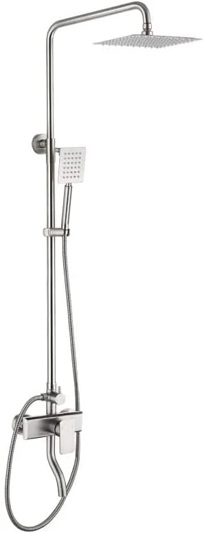 ست دوش حمام، ست دوش BEONE، دوش حمام، شیر آب گرم و سرد، با ستون دوش قابل تنظیم ارتفاع، پایه چرخشی، ست کامل قابل تنظیم دستی نصب شده روی دیوار (3 حالته، هشت ضلعی نقره ای) ست دوش حمام، ست دوش BEONE، دوش حمام، شیر آب گرم و سرد، با ستون دوش قابل تنظیم ارتفاع، پایه چرخشی، ست کامل قابل تنظیم دستی نصب شده روی دیوار (3 حالته، هشت ضلعی نقره ای)