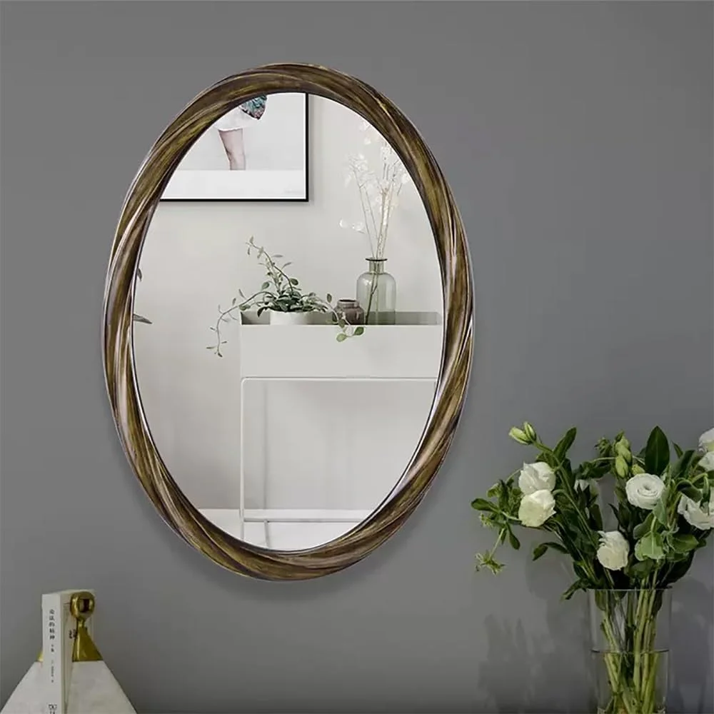 آینه بیضی شکل وینتیج، آینه تزئینی 31 اینچی برای حمام، روشویی، آینه دیواری طلایی، آینه آرایشی گرد، اتاق خواب، اتاق نشیمن، دکوراسیون ورودی (4) آینه بیضی شکل وینتیج، آینه تزئینی 31 اینچی برای حمام، روشویی، آینه دیواری طلایی، آینه آرایشی گرد، اتاق خواب، اتاق نشیمن، دکوراسیون ورودی (4)