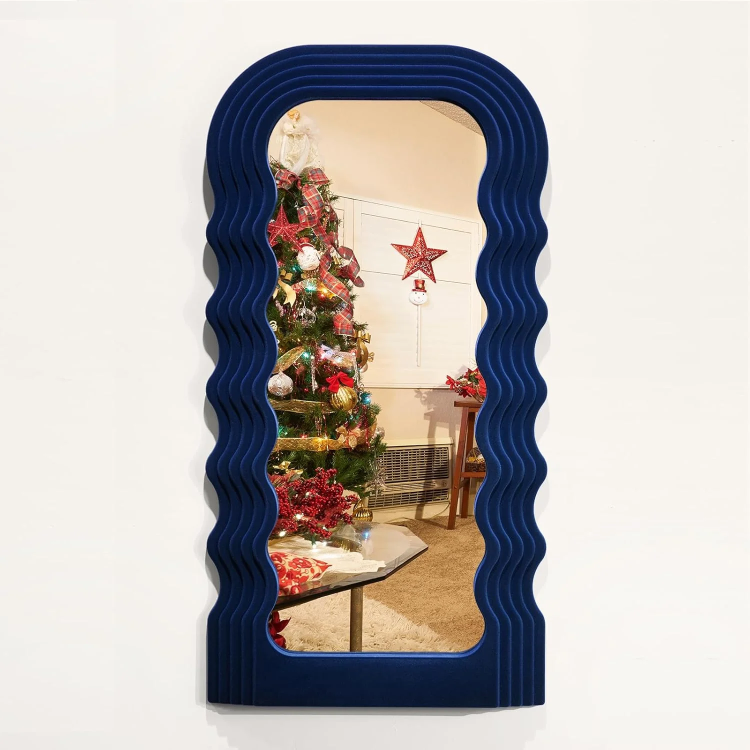 آینه دیواری فانتزی TEIPAI، دکور راهرو ورودی، آینه تزئینی نامتقارن 35x71 سانتیمتر برای اتاق نشیمن دفتر کار خانگی، دکوراسیون منزل ماکسیمالیستی برای هدیه عروسی کریسمس (آبی تیره) آینه دیواری فانتزی TEIPAI، دکور راهرو ورودی، آینه تزئینی نامتقارن 35x71 سانتیمتر برای اتاق نشیمن دفتر کار خانگی، دکوراسیون منزل ماکسیمالیستی برای هدیه عروسی کریسمس (آبی تیره)