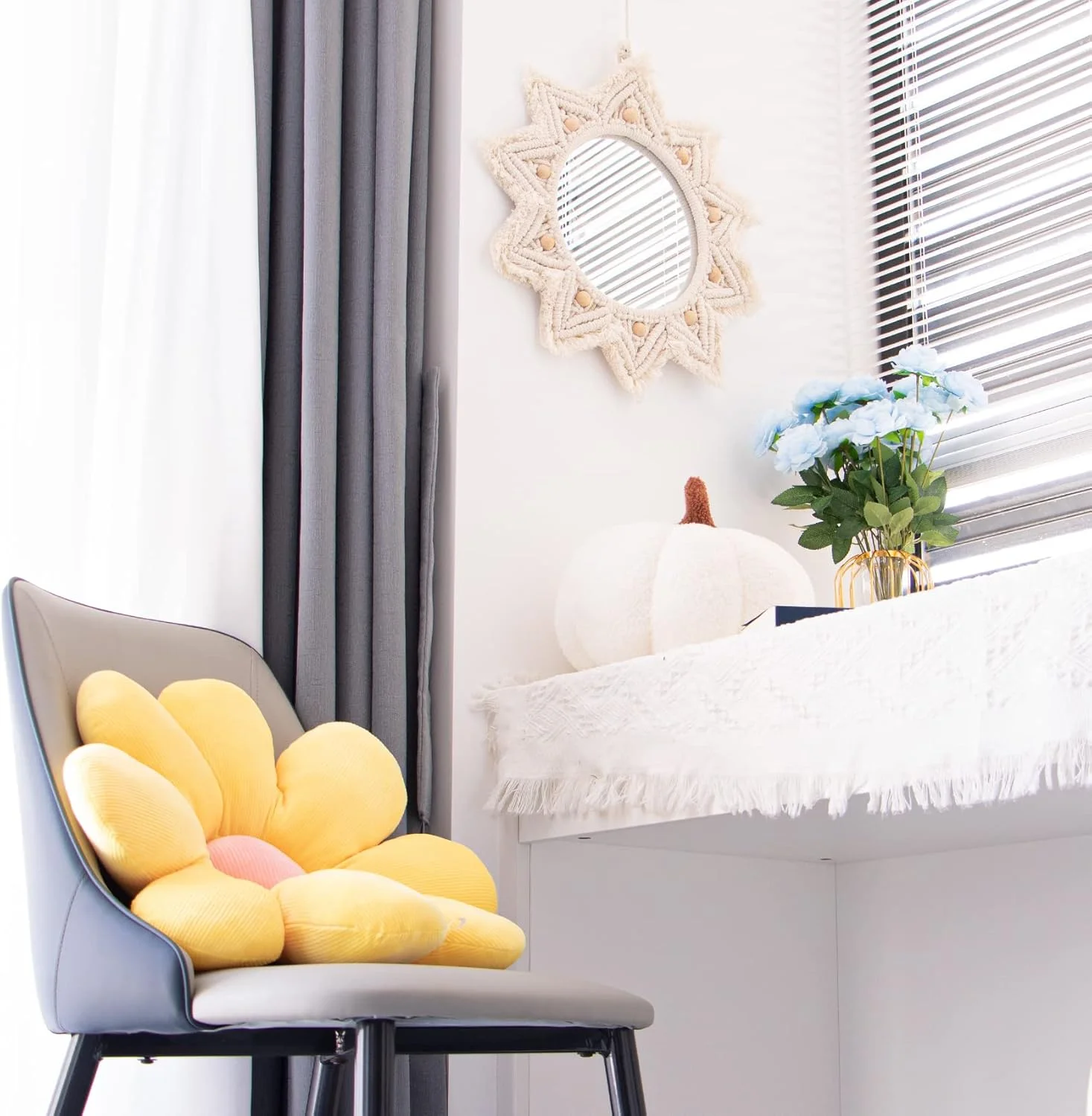 آینه دیواری طرح بوهو TENEWEE، آینه آویز دایره ای مکرومه با قاب، مناسب اتاق خواب، نشیمن، آپارتمان، ورودی منزل، دکوراسیون منزل، سفید آینه دیواری طرح بوهو TENEWEE، آینه آویز دایره ای مکرومه با قاب، مناسب اتاق خواب، نشیمن، آپارتمان، ورودی منزل، دکوراسیون منزل، سفید