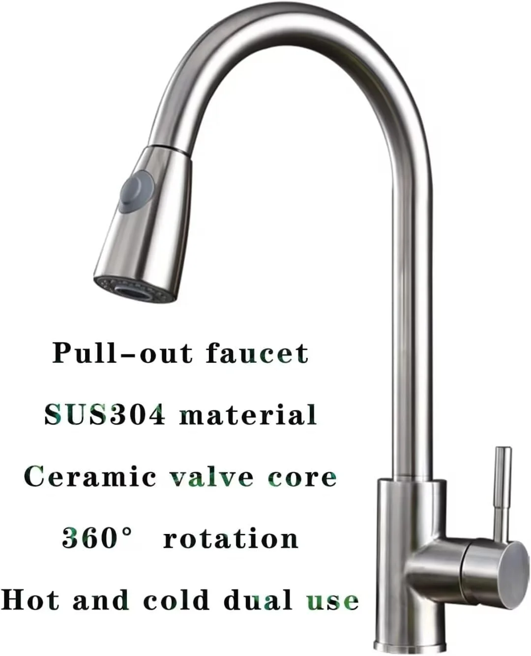 سینک ظرفشویی بزرگ استیل ضد زنگ آشپزخانه، سینک توکار یا زیرکار با مجموعه شیرآلات کشویی مناسب برای آشپزخانه، اتاق غذاخوری