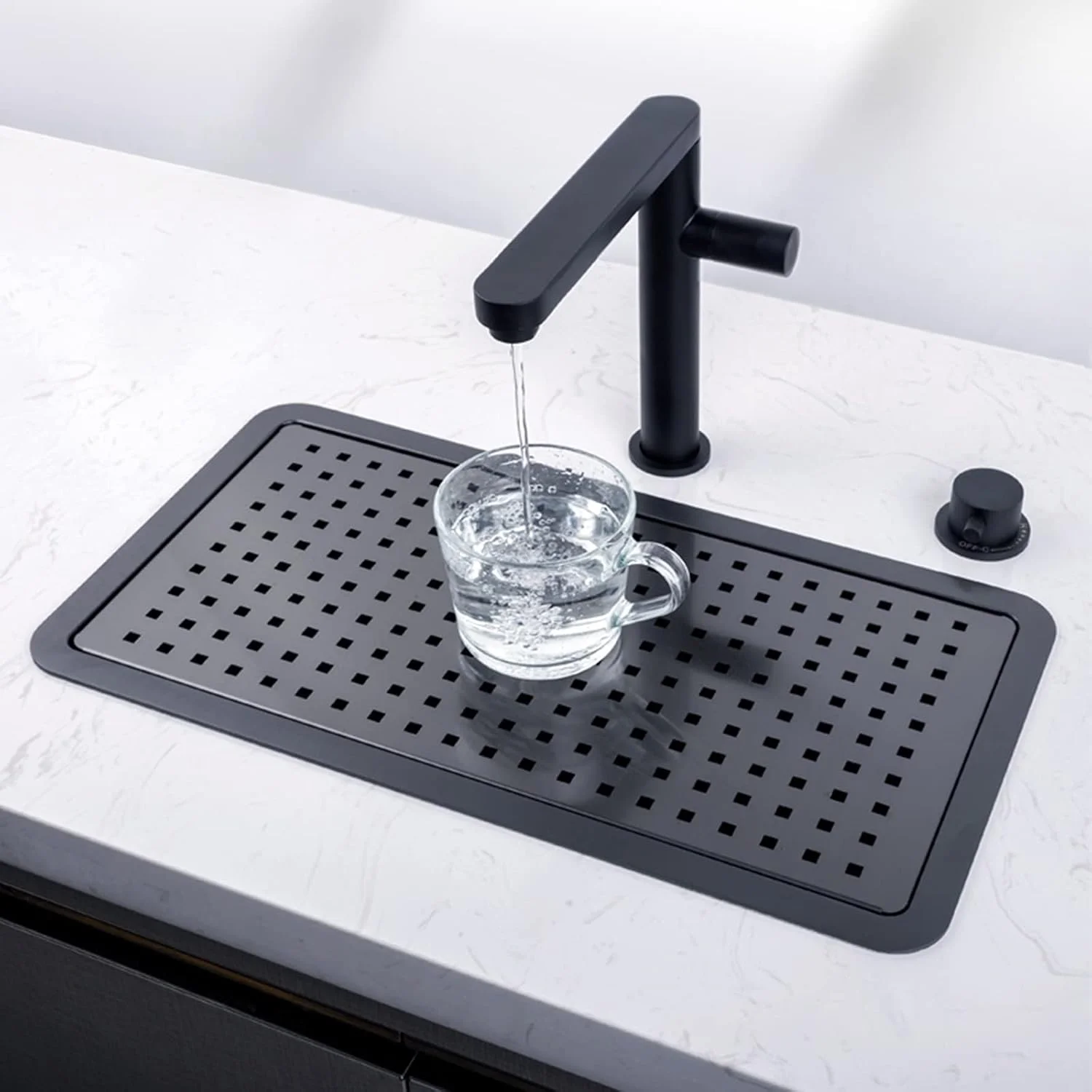 سینک تک لگنه، سینک کوچک مشکی استیل ضد زنگ، سینک ظرفشویی توکار 20 اینچی با پوشش قطره گیر و قطعات تخلیه، مناسب برای بارها، کافه ها، انباری (B 50 * 27 * 19cm)