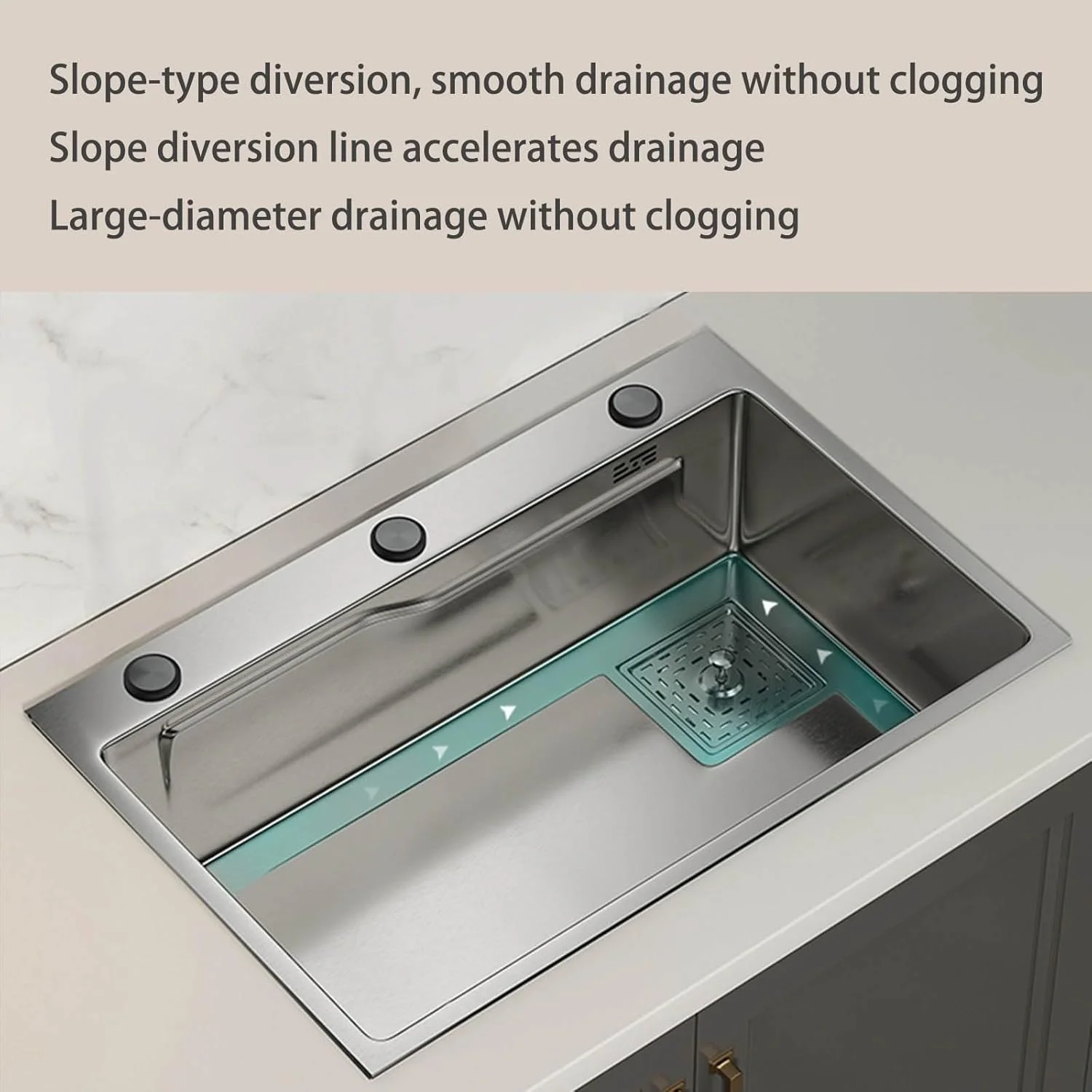 سینک ظرفشویی تک لگنه VLNAACH، سینک استیل توکار، سینک استیل