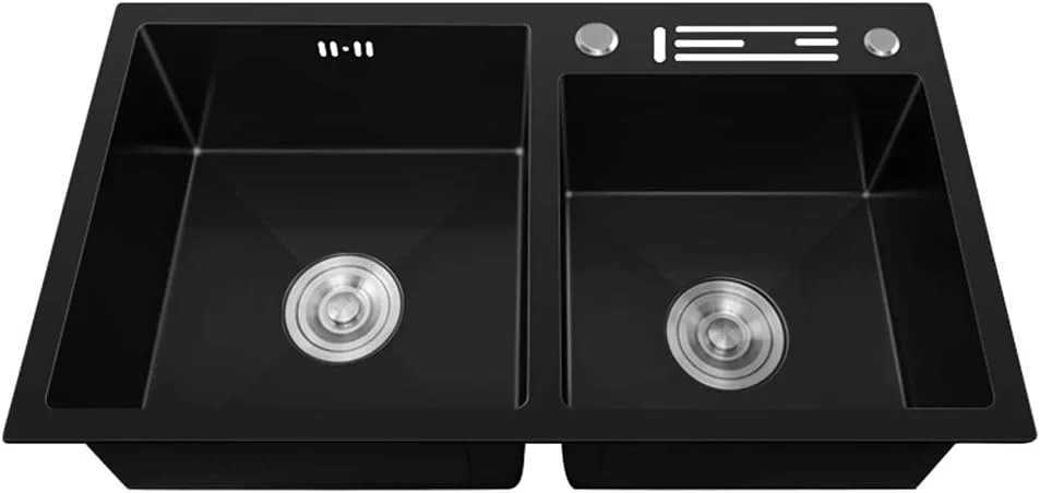 سینک نانو، سینک دو لگنه با جا چاقویی، سینک توکار، سینک استیل، سینک آشپزخانه بزرگ، سینک بار