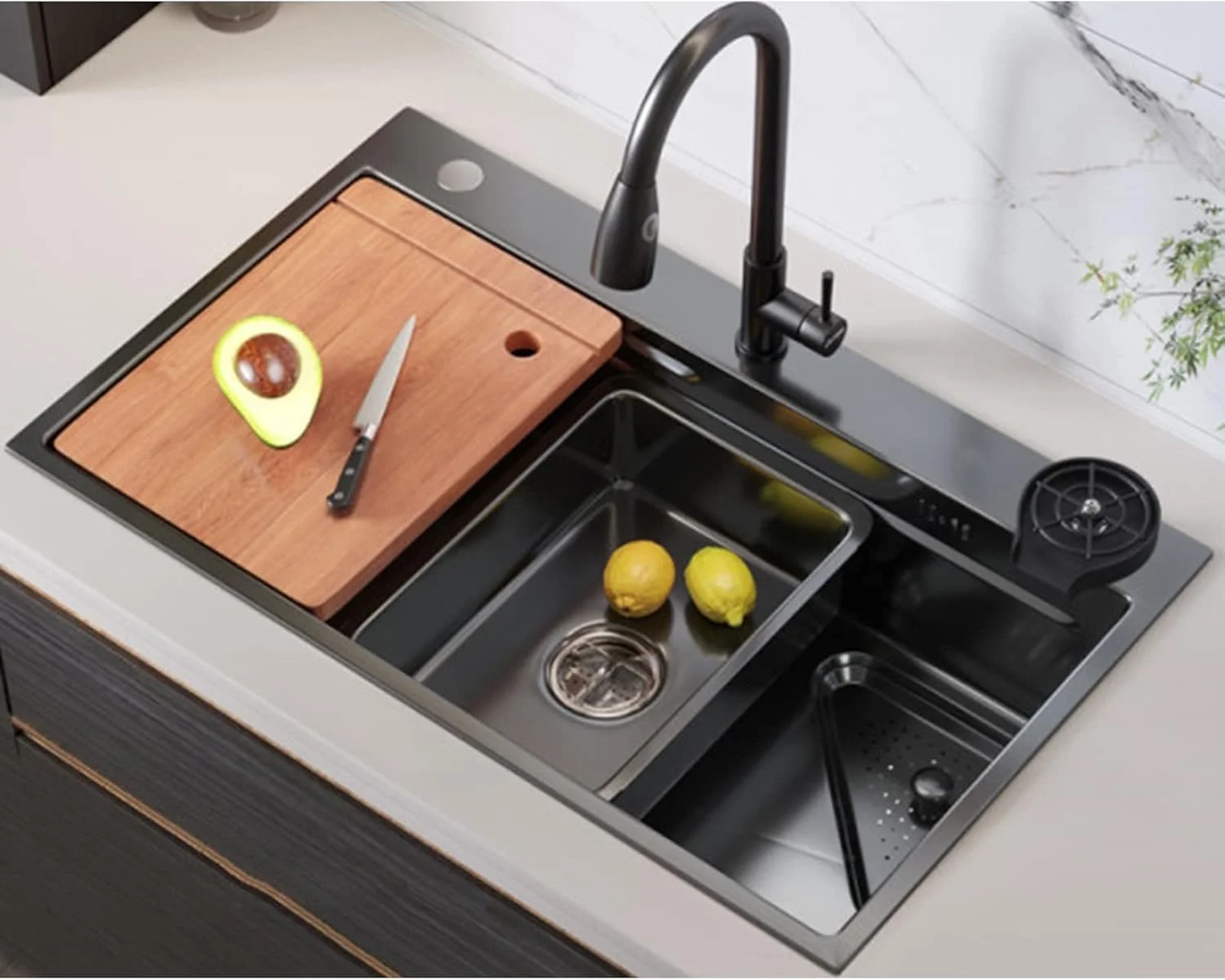 سینک ظرفشویی آشپزخانه، سینک آماده سازی بار، سینک ظرفشویی استیل 304، سخت افزار داخلی آشپزخانه، سینک ظرفشویی داخلی (سایز: 75x46 سانتی متر)