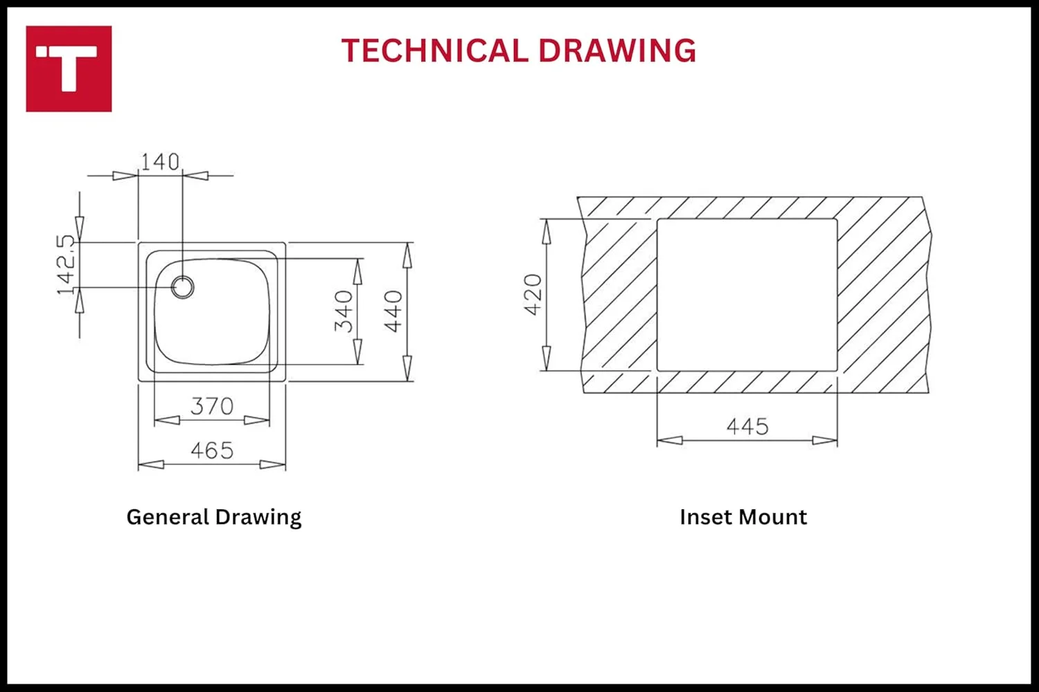 سینک ظرفشویی توکار تکا مدل Starbright 45 E-Xn 1B، خاکستری - سانتی متر