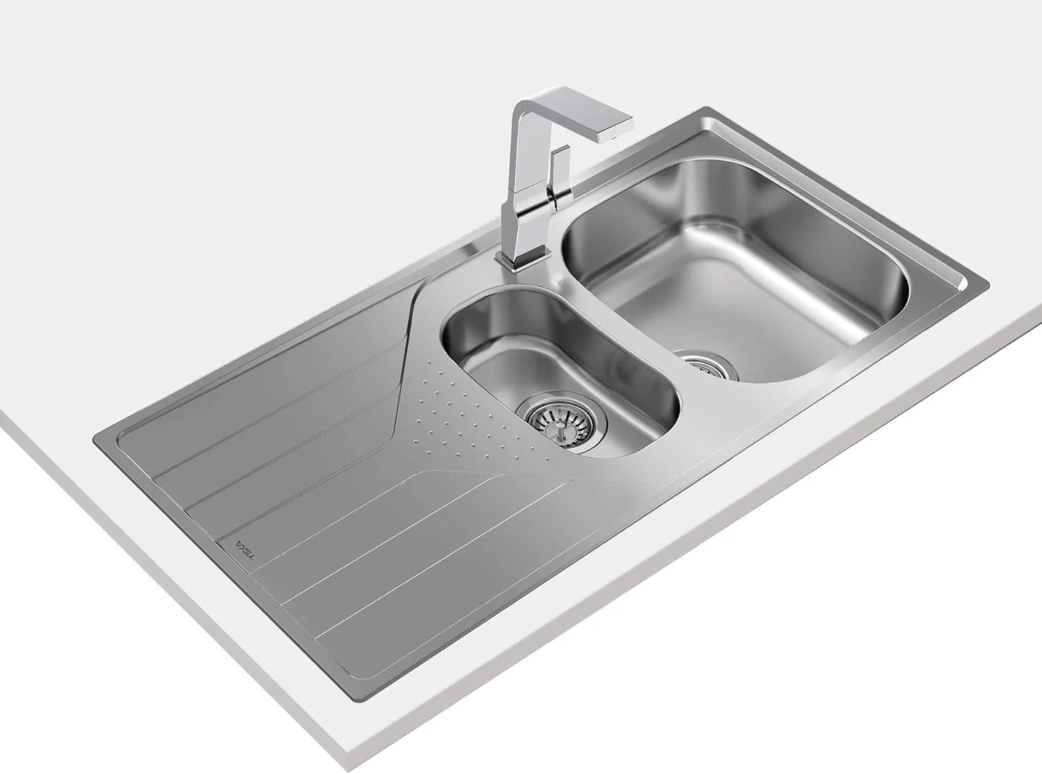 سینک ظرفشویی استیل توکار معکوس شونده تکا Universe 60 T-Xp 1½B 1D در اندازه 60 سانتی متر