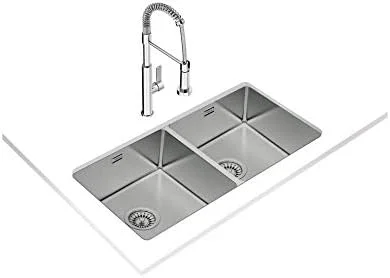 سینک استیل توکار دو لگنه TEKA BE LINEA RS15 2B 860، ابعاد 860x440x200 میلی‌متر