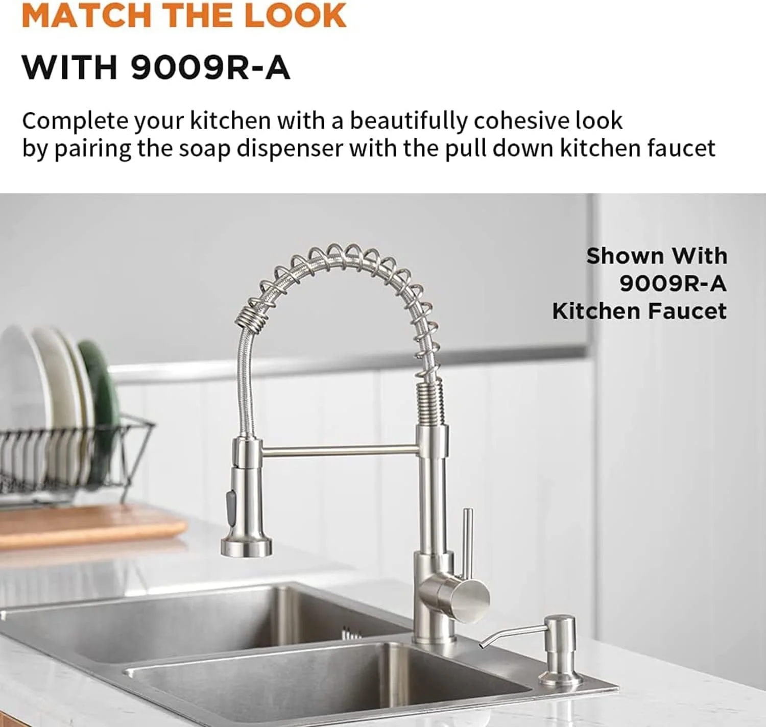 جامایع ظرفشویی ELECDON برای سینک ظرفشویی، نقره ای برس خورده، پر کردن از بالا، جامایع ظرفشویی استیل ضد زنگ توکار با بطری بزرگ 400 میلی لیتری، ارتقاء یافته ضد نشت