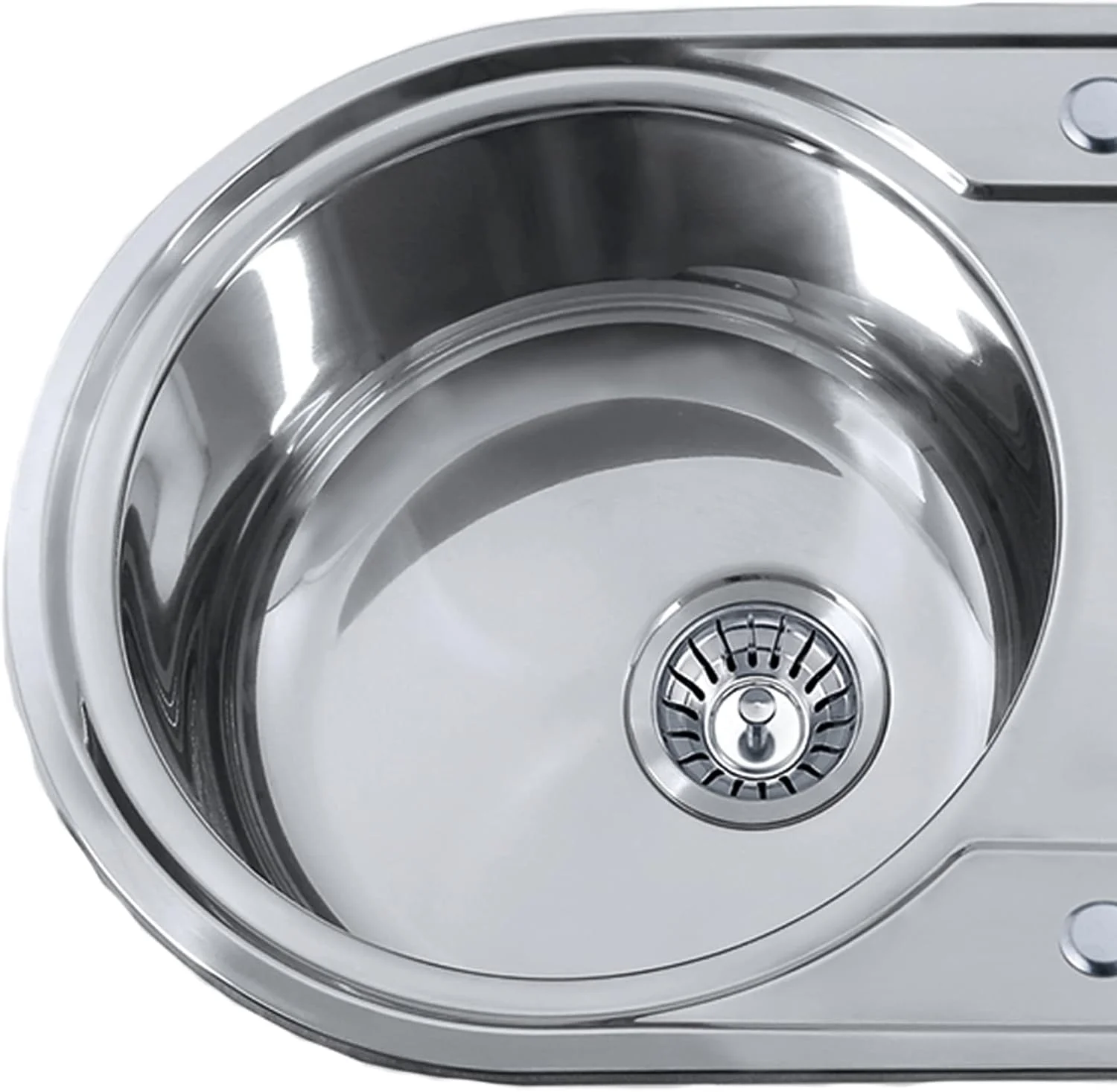 سینک ظرفشویی توکار EDESA 950270011 مدل K2 SE 84 1C1E برگشت پذیر | 1 لگن گرد | سینک آشپزخانه با سینی | دارای جای شیر | عرض 45 سانتی متر، جنس استیل