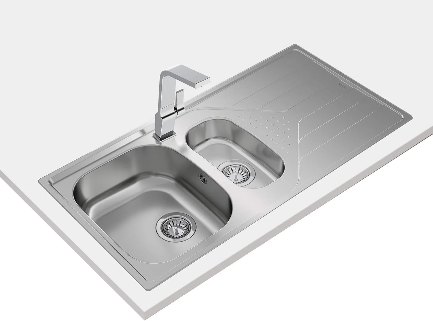 سینک ظرفشویی استیل توکار معکوس شونده تکا Universe 60 T-Xp 1½B 1D در اندازه 60 سانتی متر