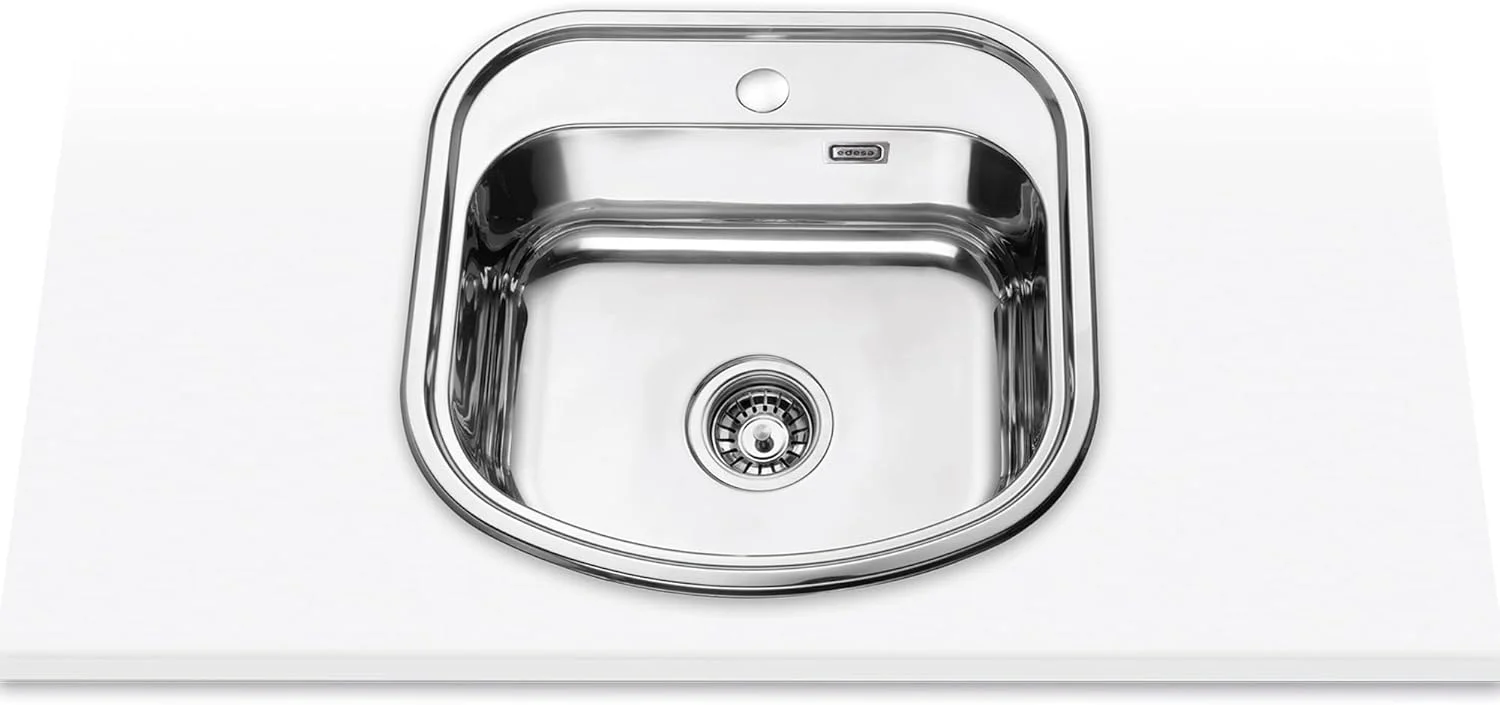 سینک ظرفشویی روکار EDESA 950270005 k2 se 47 1c | نام مدل-C | سینک توکار | 1 لگن مربع | سینک آشپزخانه با سوراخ شیر | عرض 50 سانتی متر، جنس استیل ضد زنگ، 490 x 470 x 180 میلی متر
