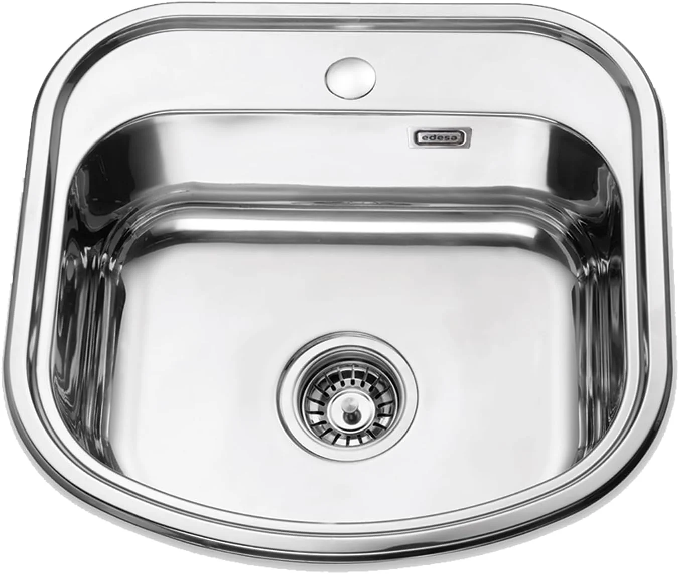 سینک ظرفشویی روکار EDESA 950270005 k2 se 47 1c | نام مدل-C | سینک توکار | 1 لگن مربع | سینک آشپزخانه با سوراخ شیر | عرض 50 سانتی متر، جنس استیل ضد زنگ، 490 x 470 x 180 میلی متر