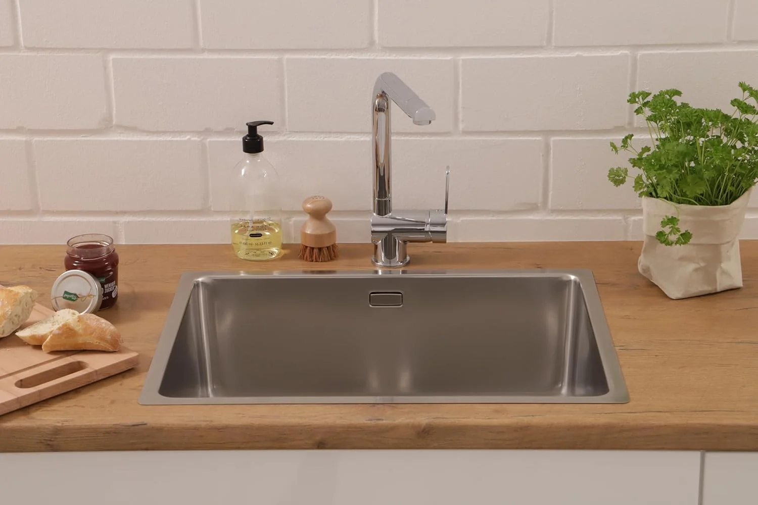 سینک توکار استیل رسپکتا مدل Detroit، ابعاد 59x43.5 سانتی متر