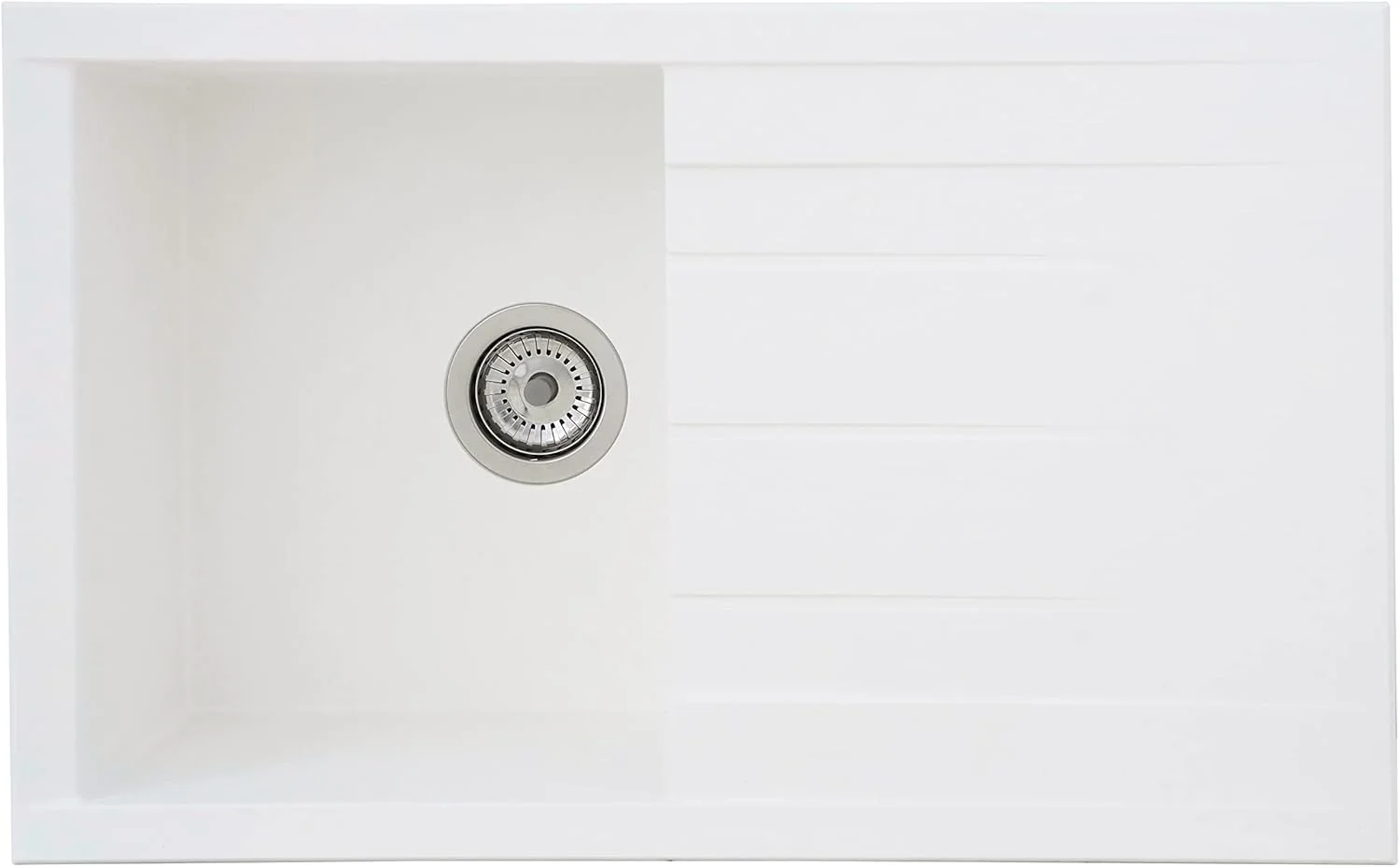 سینک گرانیتی رسپکتا هوستون مدل سفید / سینک تک لگنه توکار 80x50 سانتی متر / مناسب برای کابینت های زیر سینک با عرض 50 سانتی متر، سفید