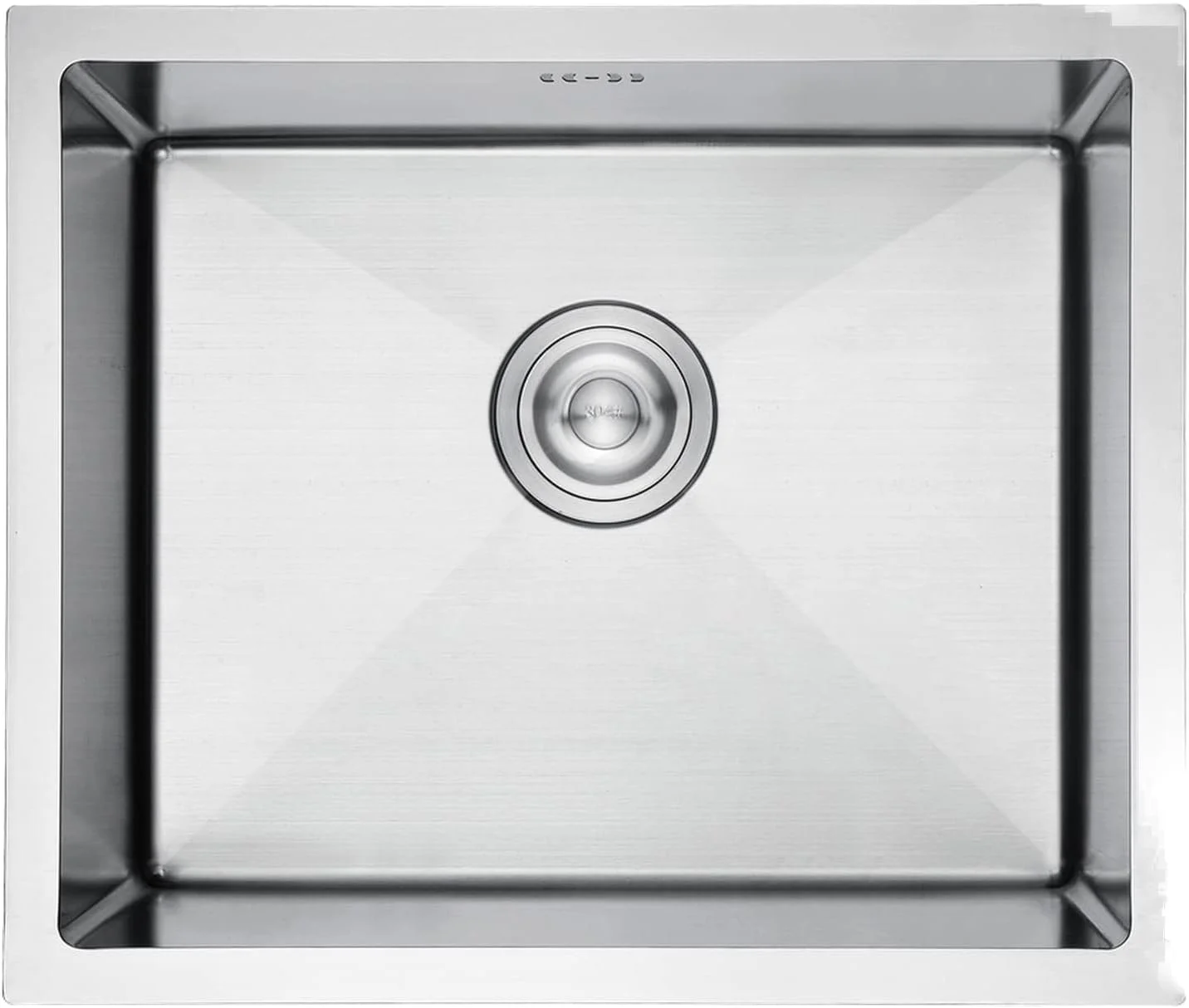 سینک ظرفشویی استیل ضد زنگ ایبرگریف M85043، 50x43 سانتی متر، سینک آشپزخانه توکار، سینک تک لگنه روکار مناسب کمپر، نقره ای، به همراه اتصالات تخلیه