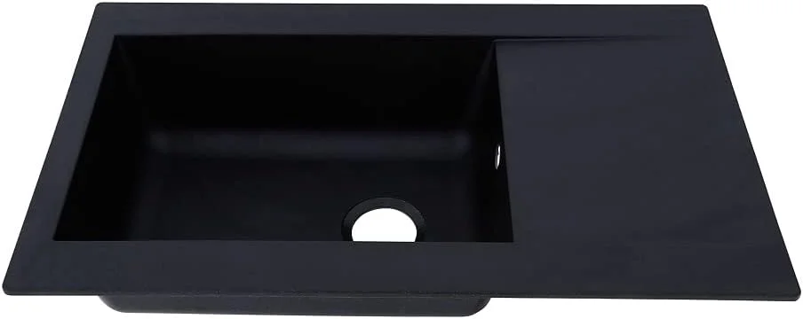 سینک ظرفشویی مشکی رسپکتا مدل ALINEO100، ابعاد 86x50 سانتی متر