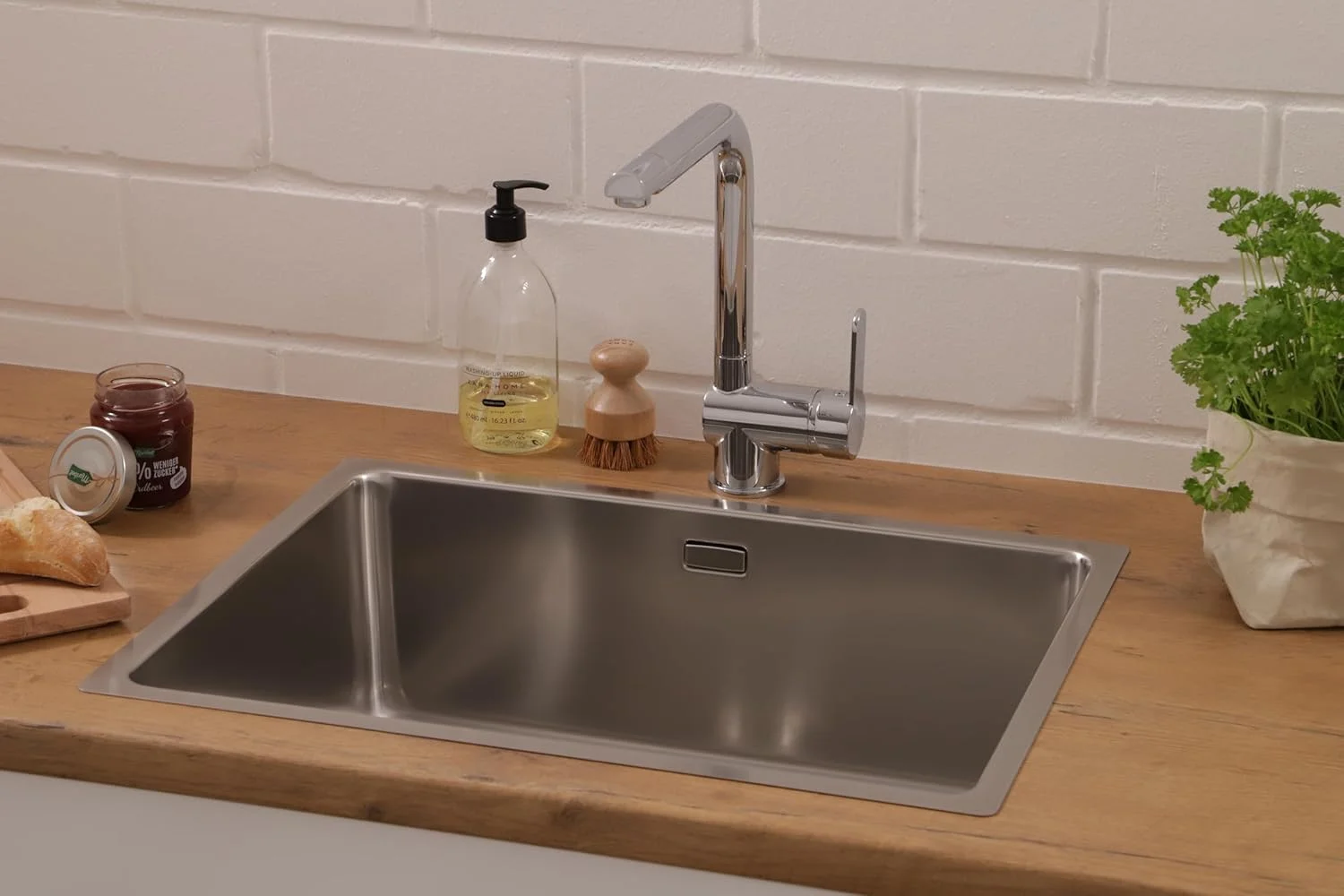 سینک توکار استیل رسپکتا مدل Detroit، ابعاد 59x43.5 سانتی متر