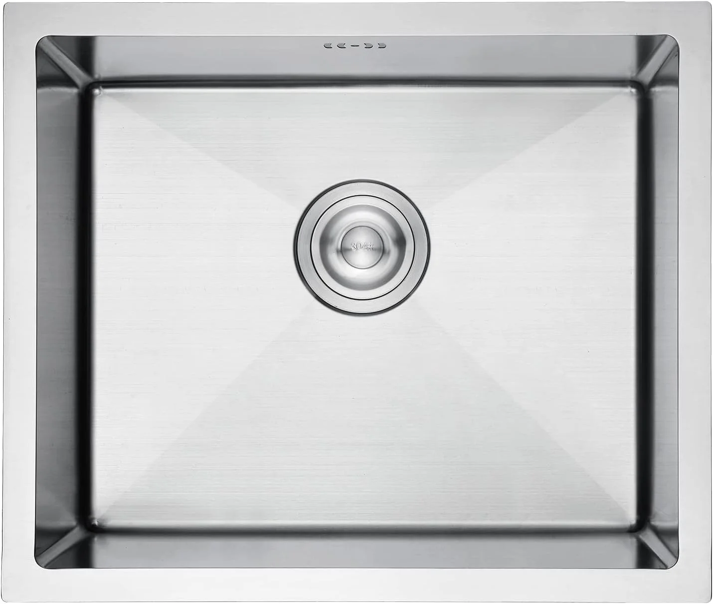 سینک ظرفشویی استیل ضد زنگ ایبرگریف M85043، 50x43 سانتی متر، سینک آشپزخانه توکار، سینک تک لگنه روکار مناسب کمپر، نقره ای، به همراه اتصالات تخلیه