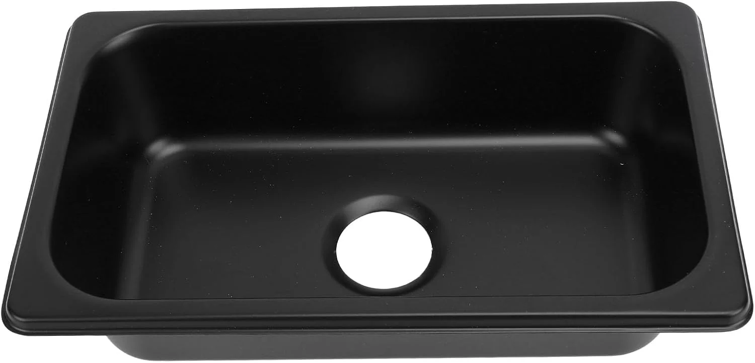 سینک ظرفشویی فوکتی، تک لگنه، سینک مستطیلی استیل 304 برای خانه های متحرک، سینک توکار با اتصال فاضلاب 40 میلی متری، سینک RV برای (اسپری