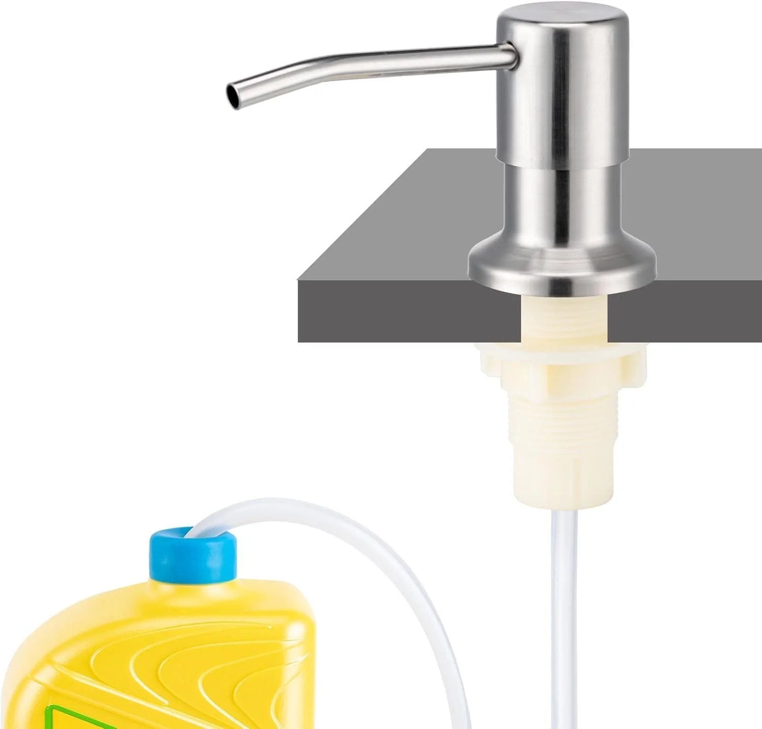 جامایع ظرفشویی یلاژوی برای سینک آشپزخانه، جامایع توکار سینک، پمپ استیل ضد زنگ روی میز با کیت لوله 47 اینچی، بدون نیاز به پر کردن مکرر