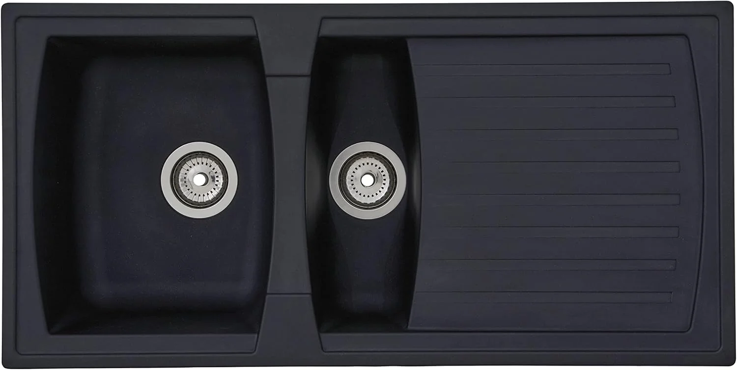 سینک ظرفشویی رسپکتا ALINEO100 - مشکی، 100 سانتی متر
