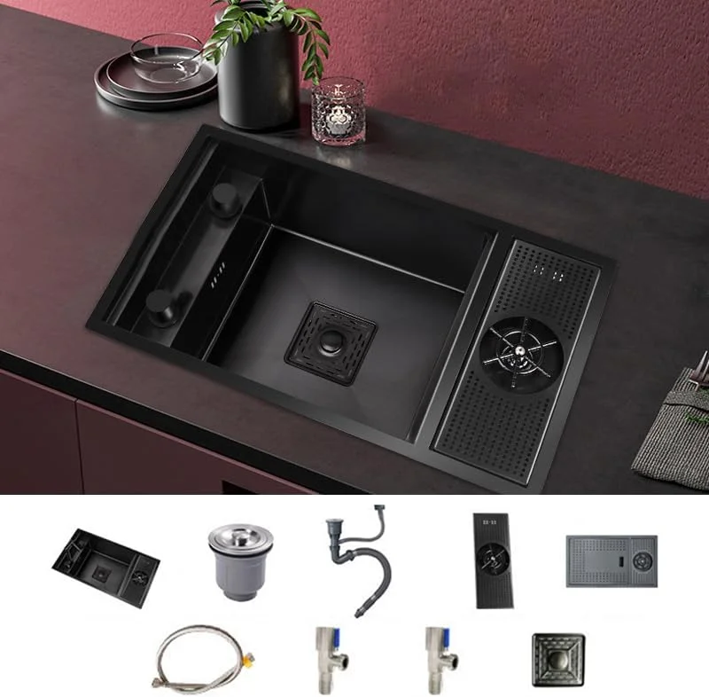 سینک بار JUMEIYP با لیوان شوی، سینک آشپزخانه زیرکابینتی 58 سانتی متری، سینک استیل ضد زنگ، سینک تک لگنه عمیق برای بار