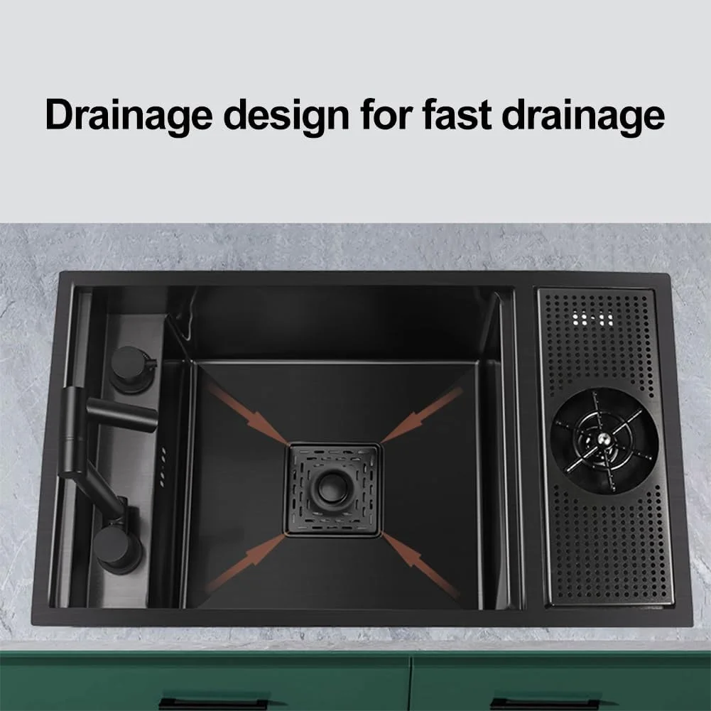 سینک بار JUMEIYP با لیوان شوی، سینک آشپزخانه زیرکابینتی 58 سانتی متری، سینک استیل ضد زنگ، سینک تک لگنه عمیق برای بار