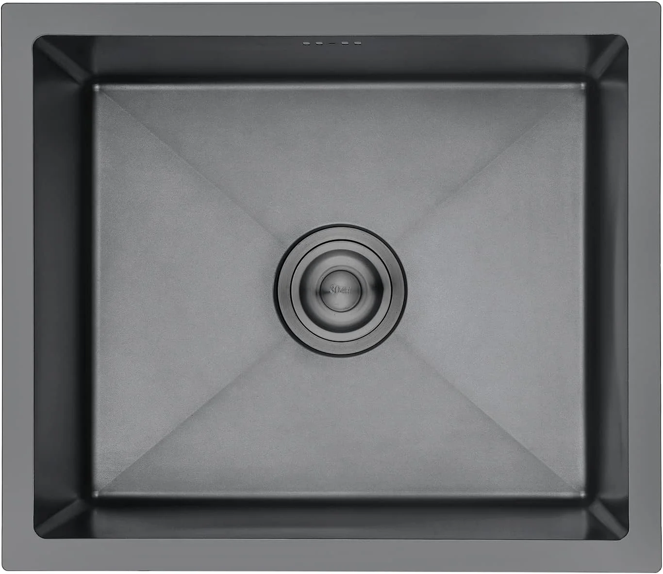 سینک ظرفشویی استیل ضد زنگ مشکی با تخلیه مشکی ایبرگریف مدل M85043B، ابعاد 50x43 سانتی متر، سینک مستطیلی تک لگنه مناسب فضای باز و کمپر، نصب روکار و توکار