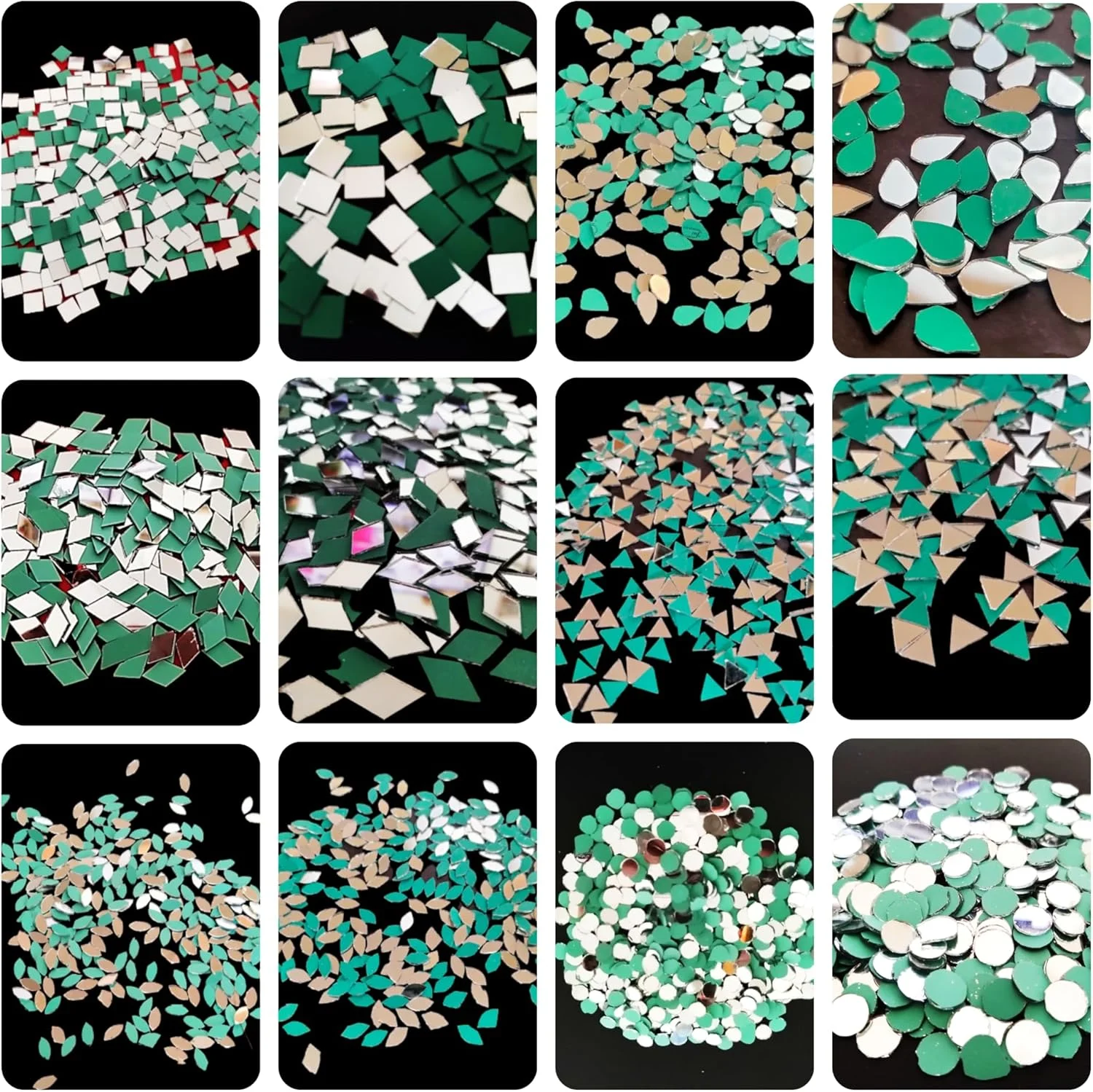 آینه های 12 شکلی Teraiya برای هنر لیپان و کارهای دستی | دکور دیوار | ماندالا | وسایل تزئینی (1200 عدد) آینه های 12 شکلی Teraiya برای هنر لیپان و کارهای دستی | دکور دیوار | ماندالا | وسایل تزئینی (1200 عدد)