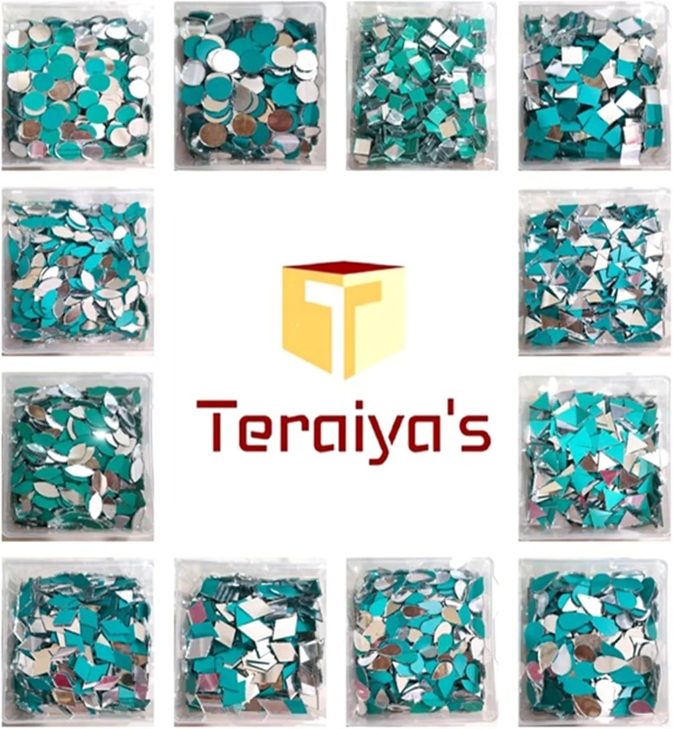 آینه های 12 شکلی Teraiya برای هنر لیپان و کارهای دستی | دکور دیوار | ماندالا | وسایل تزئینی (1200 عدد) آینه های 12 شکلی Teraiya برای هنر لیپان و کارهای دستی | دکور دیوار | ماندالا | وسایل تزئینی (1200 عدد)