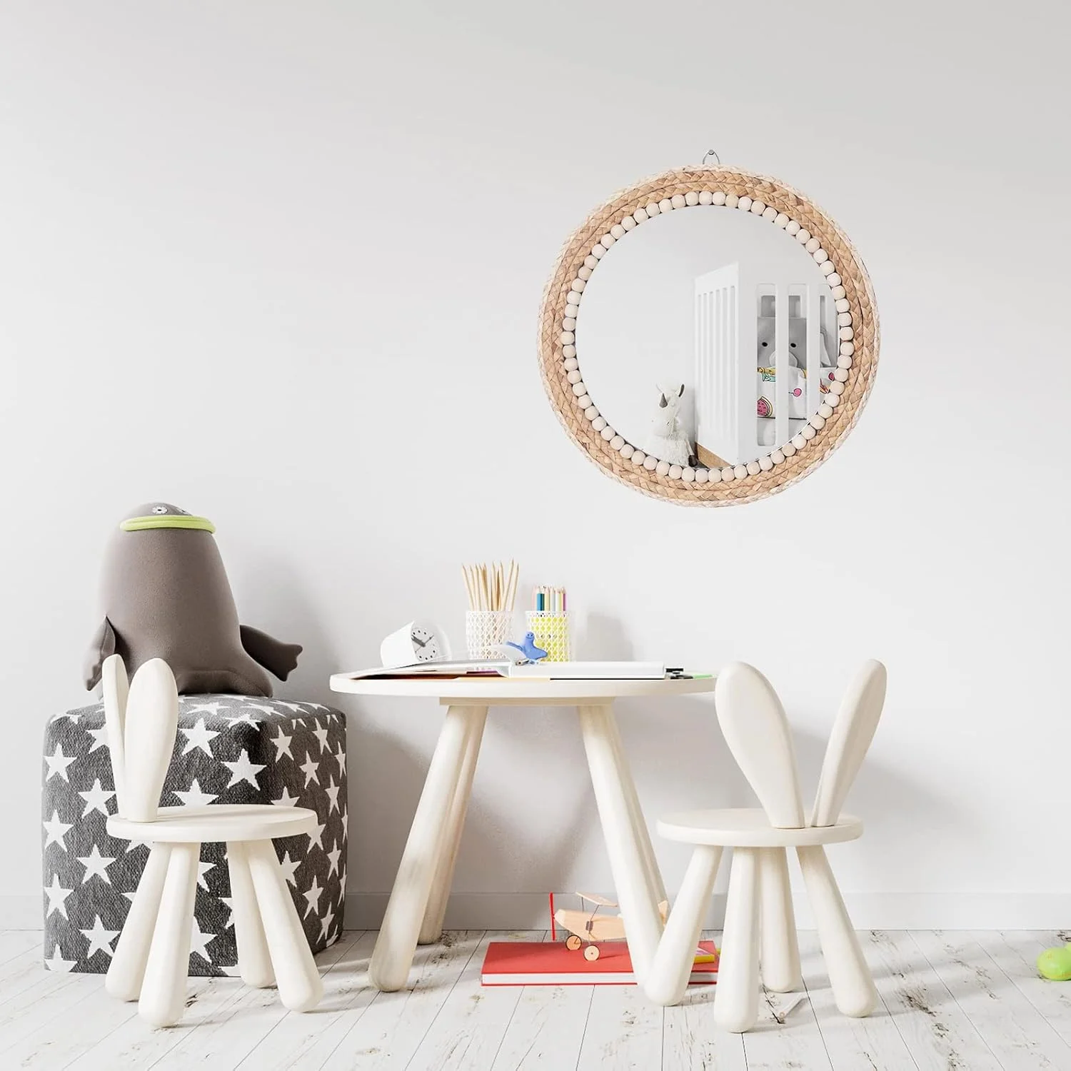 آینه دیواری آویز گرد 38 سانتی متری SWTHONY به سبک بوهو، آینه تزئینی دایره ای حصیری مناسب خانه های روستایی، اتاق نشیمن، اتاق خواب و حمام آینه دیواری آویز گرد 38 سانتی متری SWTHONY به سبک بوهو، آینه تزئینی دایره ای حصیری مناسب خانه های روستایی، اتاق نشیمن، اتاق خواب و حمام