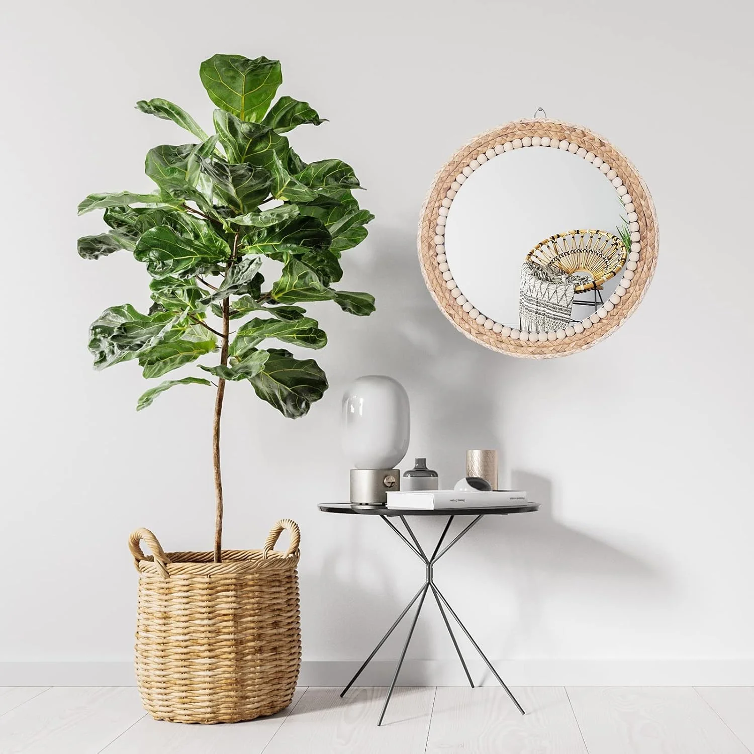 آینه دیواری آویز گرد 38 سانتی متری SWTHONY به سبک بوهو، آینه تزئینی دایره ای حصیری مناسب خانه های روستایی، اتاق نشیمن، اتاق خواب و حمام آینه دیواری آویز گرد 38 سانتی متری SWTHONY به سبک بوهو، آینه تزئینی دایره ای حصیری مناسب خانه های روستایی، اتاق نشیمن، اتاق خواب و حمام