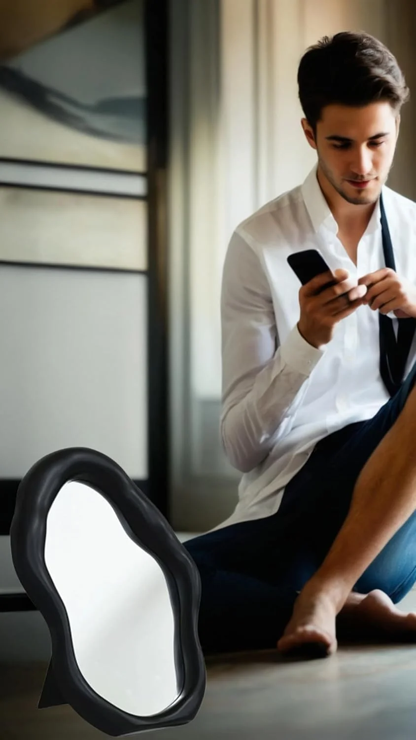 آینه آرایشی رومیزی طرح پلی مورف سوییت سون - قابل استفاده به صورت رومیزی یا آویز دیواری، آینه آرایشی تزئینی برای اتاق خواب منزل، مشکی آینه آرایشی رومیزی طرح پلی مورف سوییت سون - قابل استفاده به صورت رومیزی یا آویز دیواری، آینه آرایشی تزئینی برای اتاق خواب منزل، مشکی