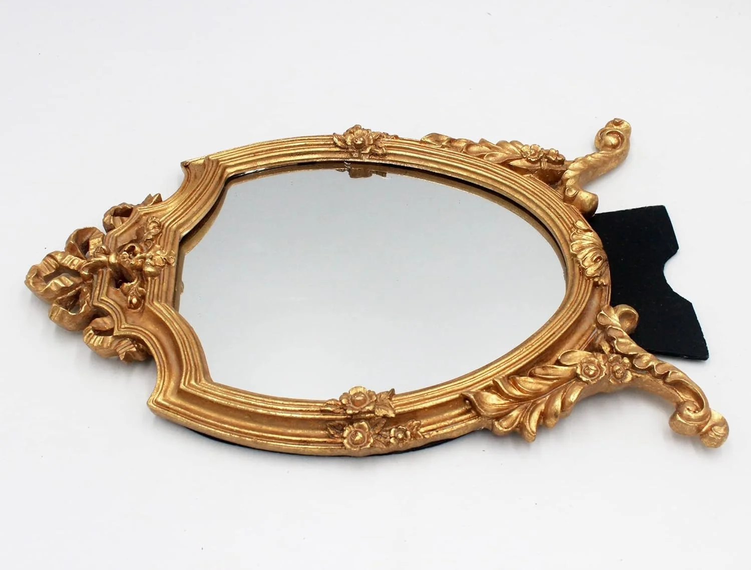 آینه دیواری تزئینی قاب رزینی طلایی عتیقه تزویق، آینه آرایشی رومیزی، برای دکوراسیون اتاق خواب، اتاق نشیمن، میز آرایش، 8.2 عرض × 13 طول اینچ آینه دیواری تزئینی قاب رزینی طلایی عتیقه تزویق، آینه آرایشی رومیزی، برای دکوراسیون اتاق خواب، اتاق نشیمن، میز آرایش، 8.2 عرض × 13 طول اینچ