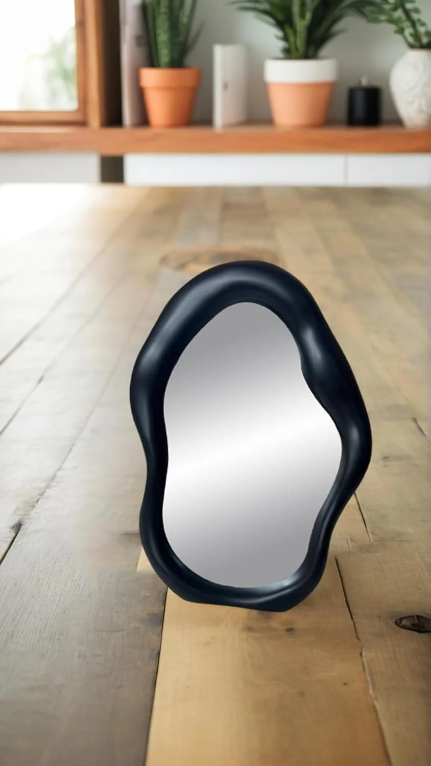 آینه آرایشی رومیزی طرح پلی مورف سوییت سون - قابل استفاده به صورت رومیزی یا آویز دیواری، آینه آرایشی تزئینی برای اتاق خواب منزل، مشکی آینه آرایشی رومیزی طرح پلی مورف سوییت سون - قابل استفاده به صورت رومیزی یا آویز دیواری، آینه آرایشی تزئینی برای اتاق خواب منزل، مشکی