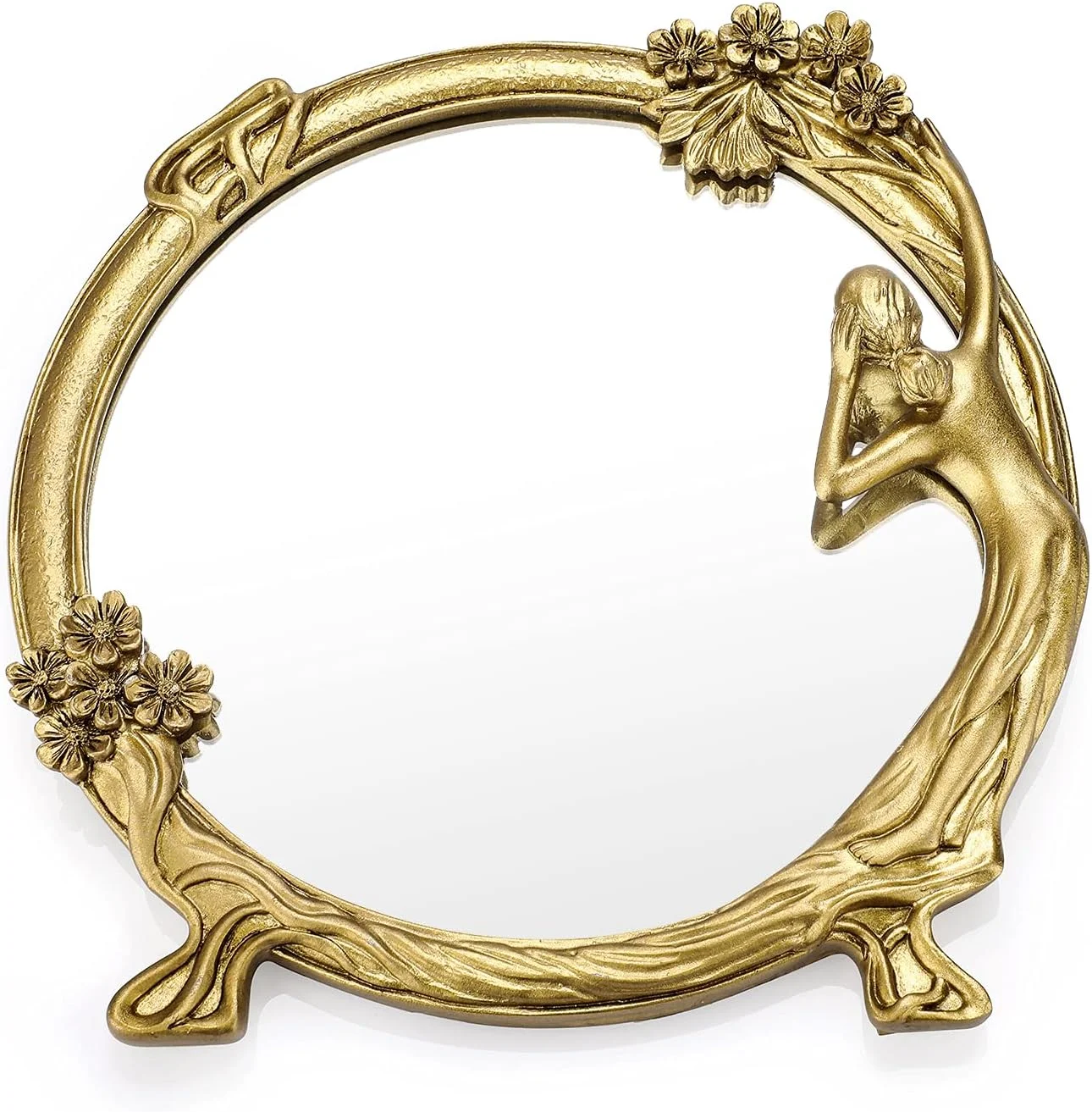 آینه دیواری تزئینی سام تری، آینه وینتیج طلایی آویز، آینه آرایشی گرد آینه دیواری تزئینی سام تری، آینه وینتیج طلایی آویز، آینه آرایشی گرد