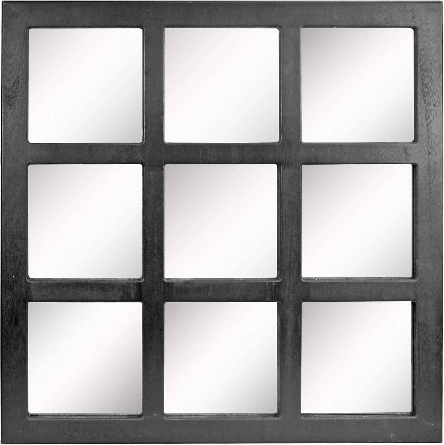 آینه دیواری آویز پنجره ای 9 قسمتی مربعی 59.7 سانتی متری استون برایار با قاب مشکی و بست های نصب متصل، دکوراسیون روستایی تزئینی برای اتاق نشیمن، اتاق خواب، حمام، راهرو و ورودی آینه دیواری آویز پنجره ای 9 قسمتی مربعی 59.7 سانتی متری استون برایار با قاب مشکی و بست های نصب متصل، دکوراسیون روستایی تزئینی برای اتاق نشیمن، اتاق خواب، حمام، راهرو و ورودی