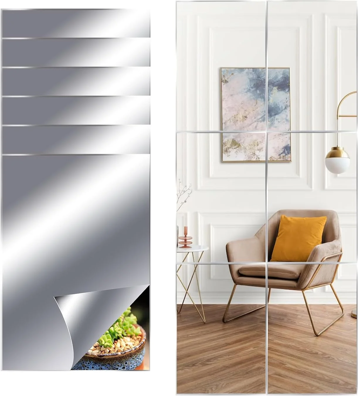 بسته 6 عددی آینه های کاشی خود چسب SOBEAU، 30 x 20 سانتی متر، ورق های آینه خود چسب A4، فیلم آینه انعطاف پذیر، آینه چسب HD، آینه پلاستیکی بزرگ بدون قاب، آینه تزئینی اکریلیک، دیواری بسته 6 عددی آینه های کاشی خود چسب SOBEAU، 30 x 20 سانتی متر، ورق های آینه خود چسب A4، فیلم آینه انعطاف پذیر، آینه چسب HD، آینه پلاستیکی بزرگ بدون قاب، آینه تزئینی اکریلیک، دیواری